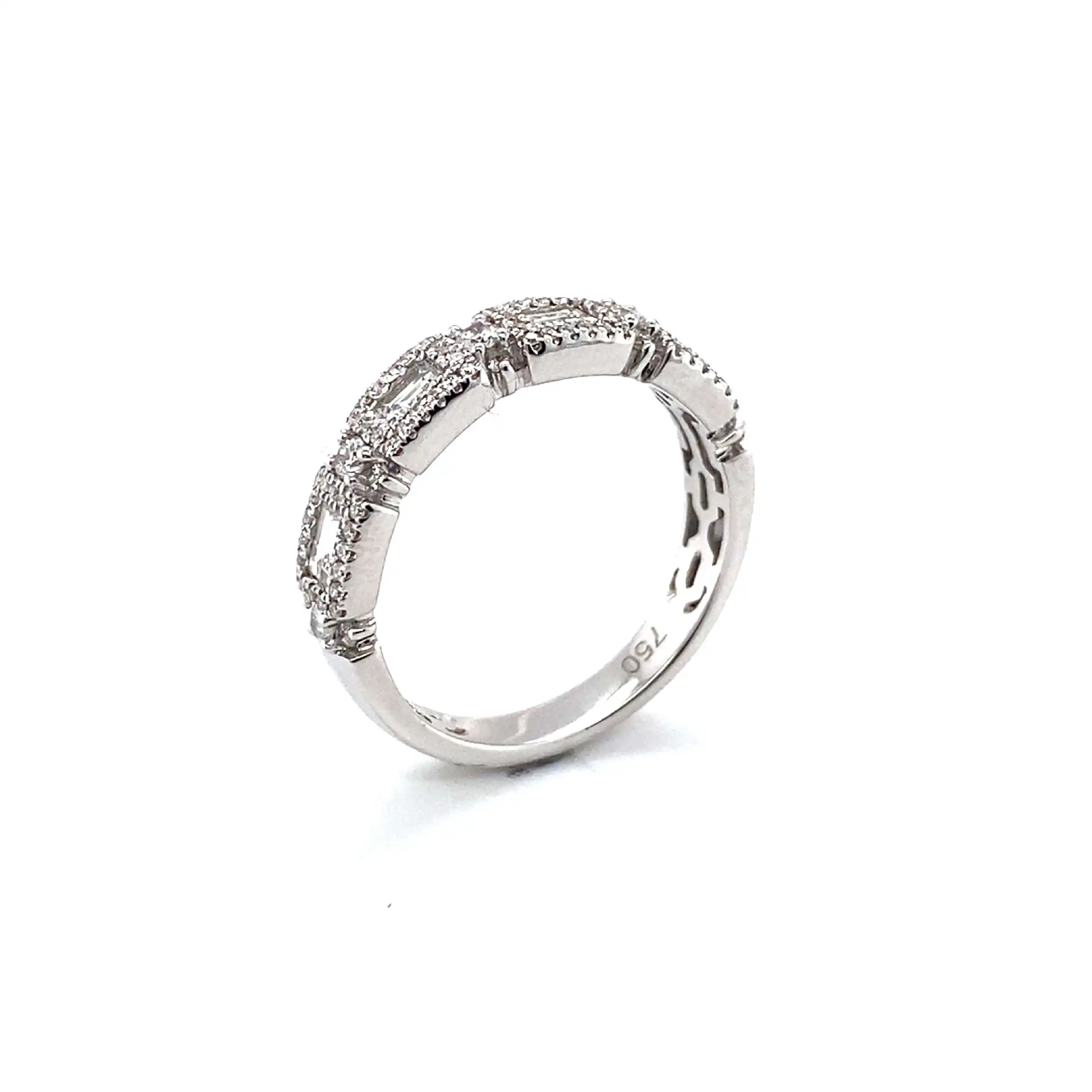 Ring Weißgold mit Brillanten und Baguette Diamanten Ring Weißgold mit Brillanten und Baguette Diamanten