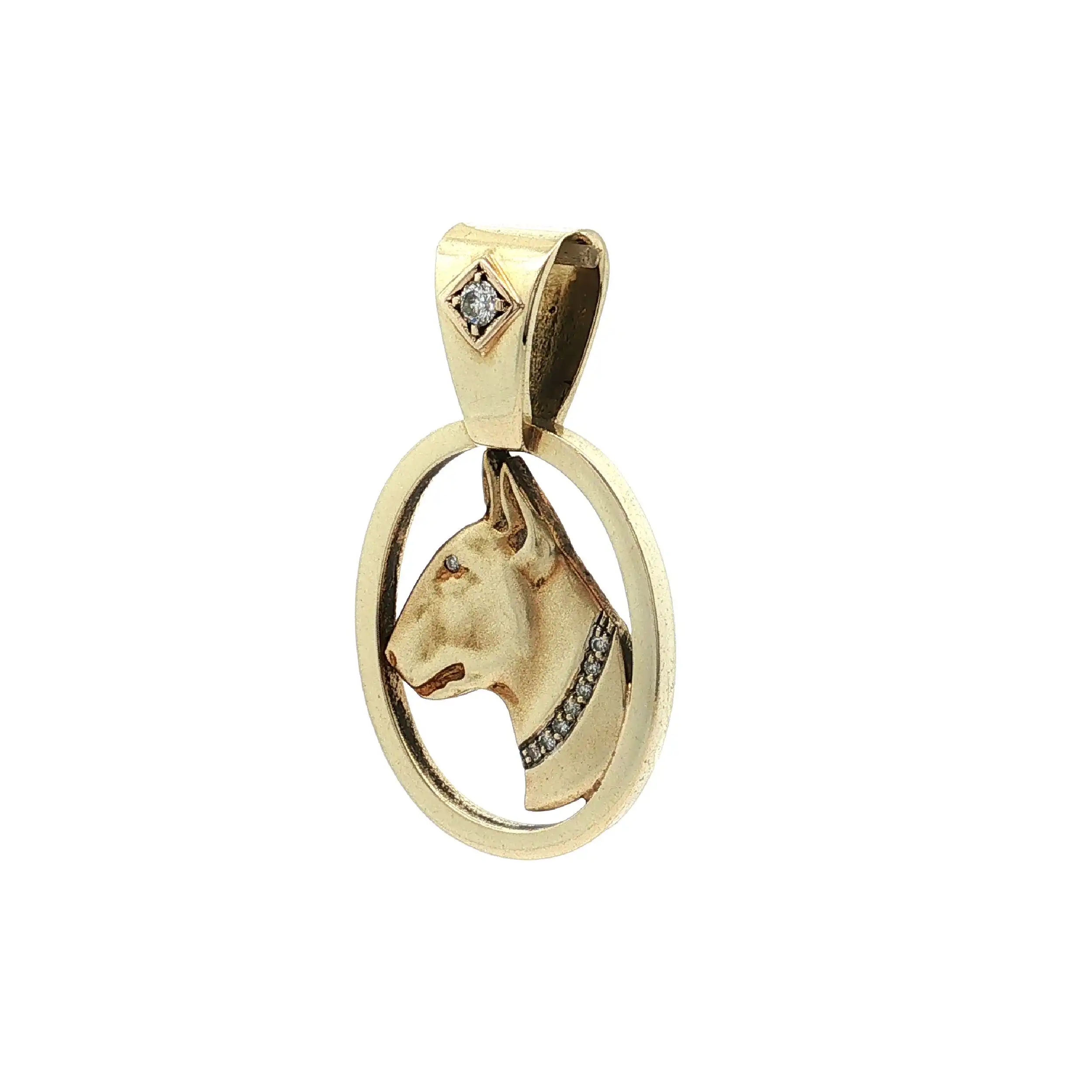 Anhänger Hund Buldogge mit Diamanten