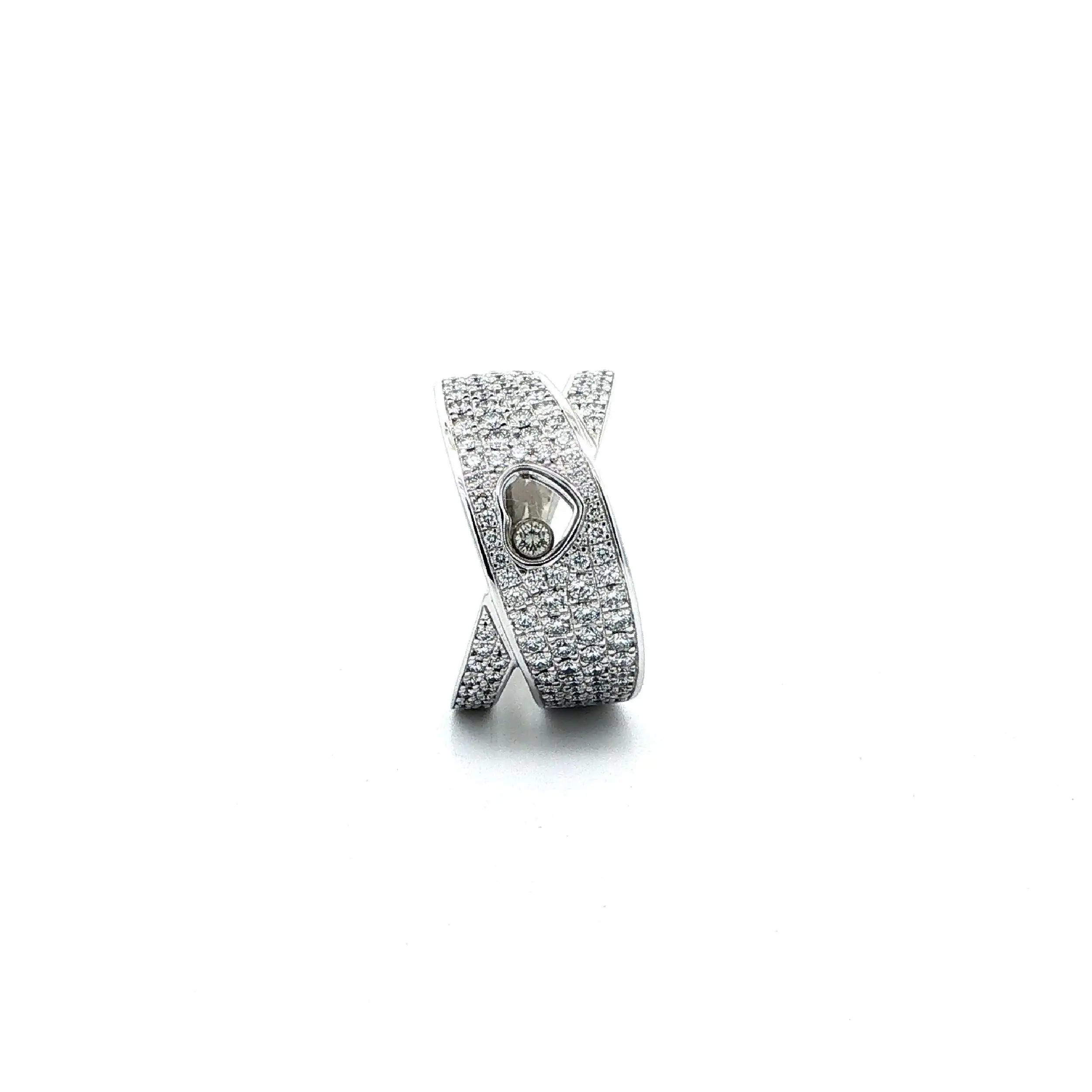 Ring Weißgold Chopard mit Brillanten "Happy Diamonds", mit Garantiekarte