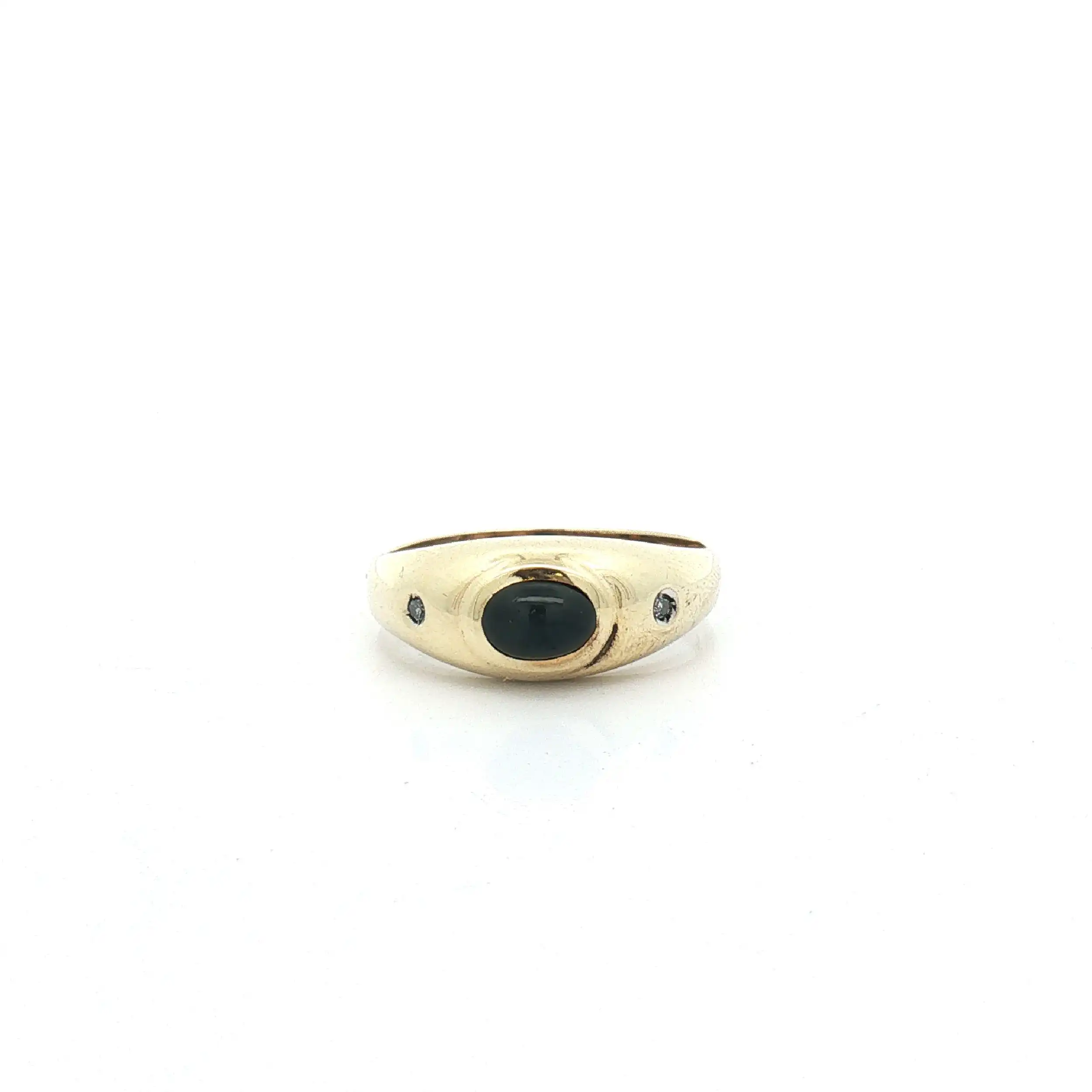 Bandring Gelbgold mit Saphir Cabochon und Diamanten Bandring Gelbgold mit Saphir Cabochon und Diamanten