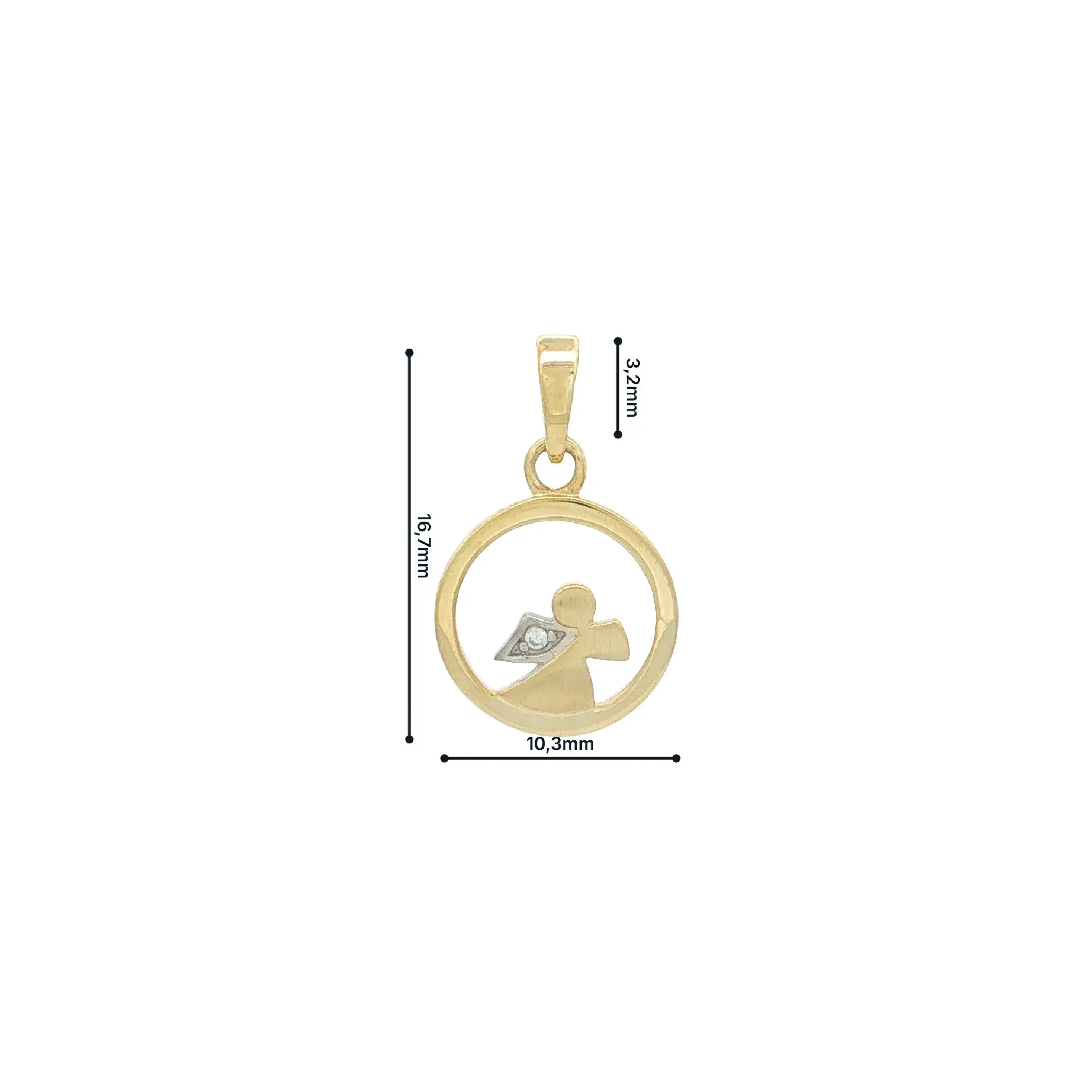 Anhänger Gelbgold Engelchen mit Zirkonia Anhänger Gelbgold Engelchen mit Zirkonia