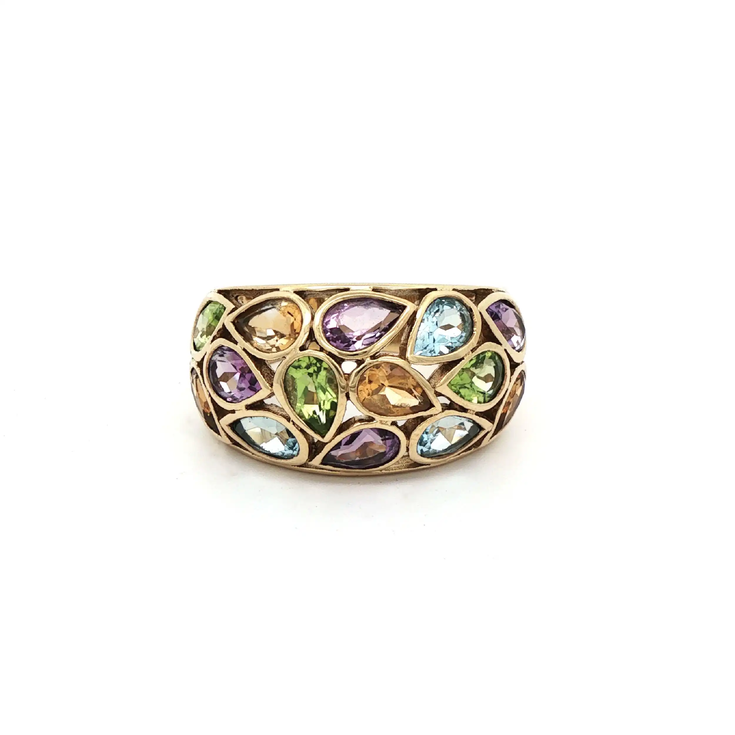 Ring Gelbgold mit diversen Farbsteinen Ring Gelbgold mit diversen Farbsteinen