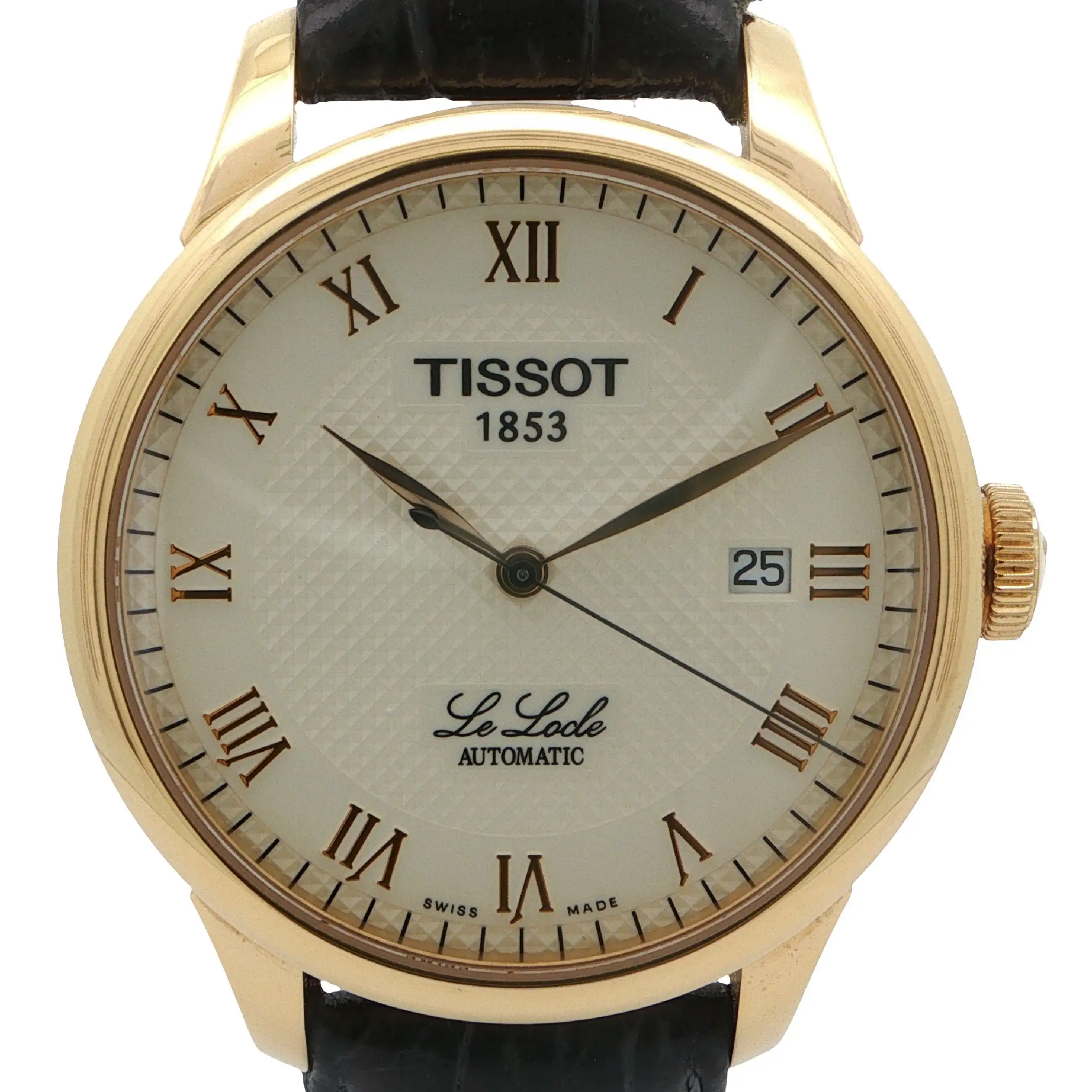 Herrenuhr Tissot Le Locle Stahl/vergoldet mit Lederband Automatik