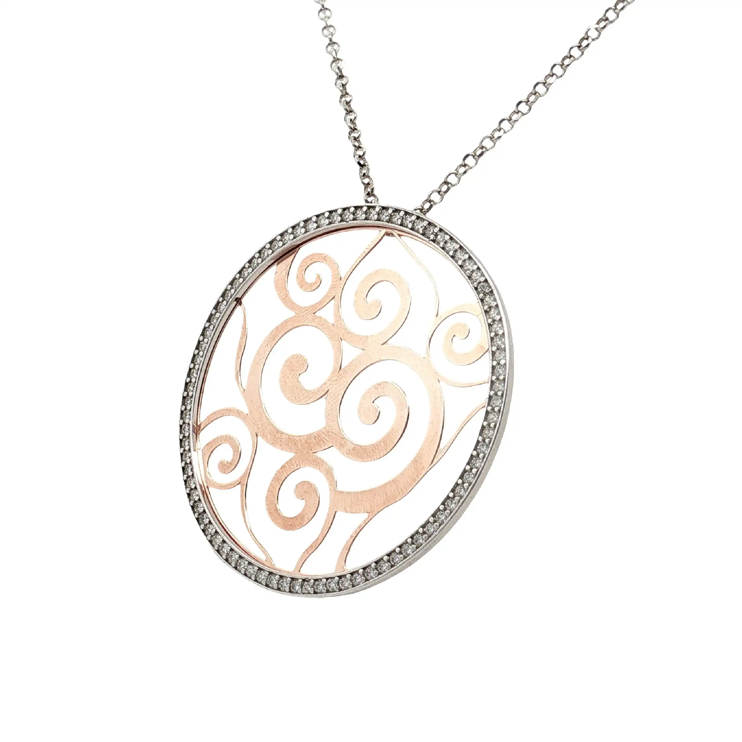 Kette mit Anhänger Mediterraneo Silber teilvergoldet mit Zirkonia Kette mit Anhänger Mediterraneo Silber teilvergoldet mit Zirkonia