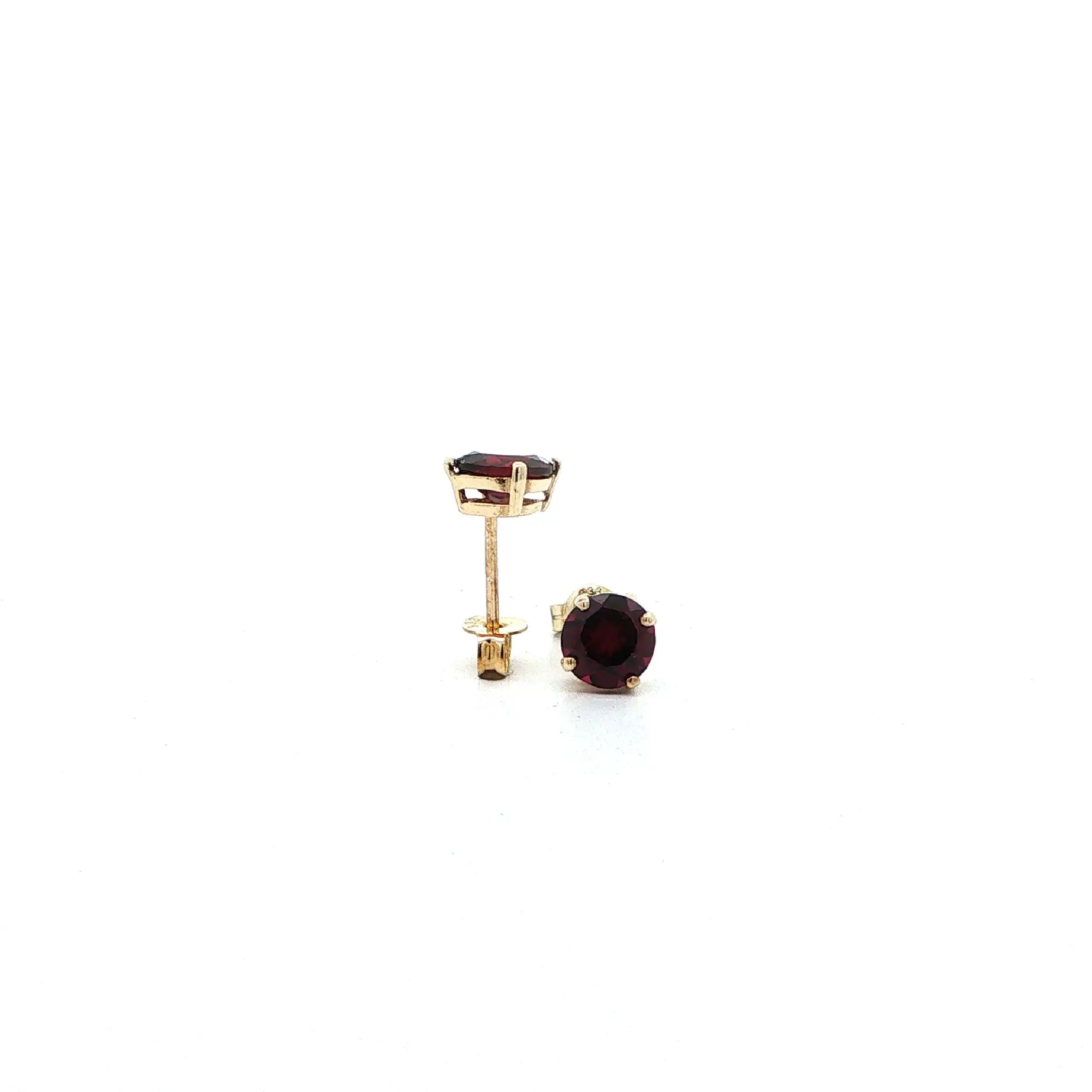 Ohrstecker Gelbgold mit roten Farbsteinen