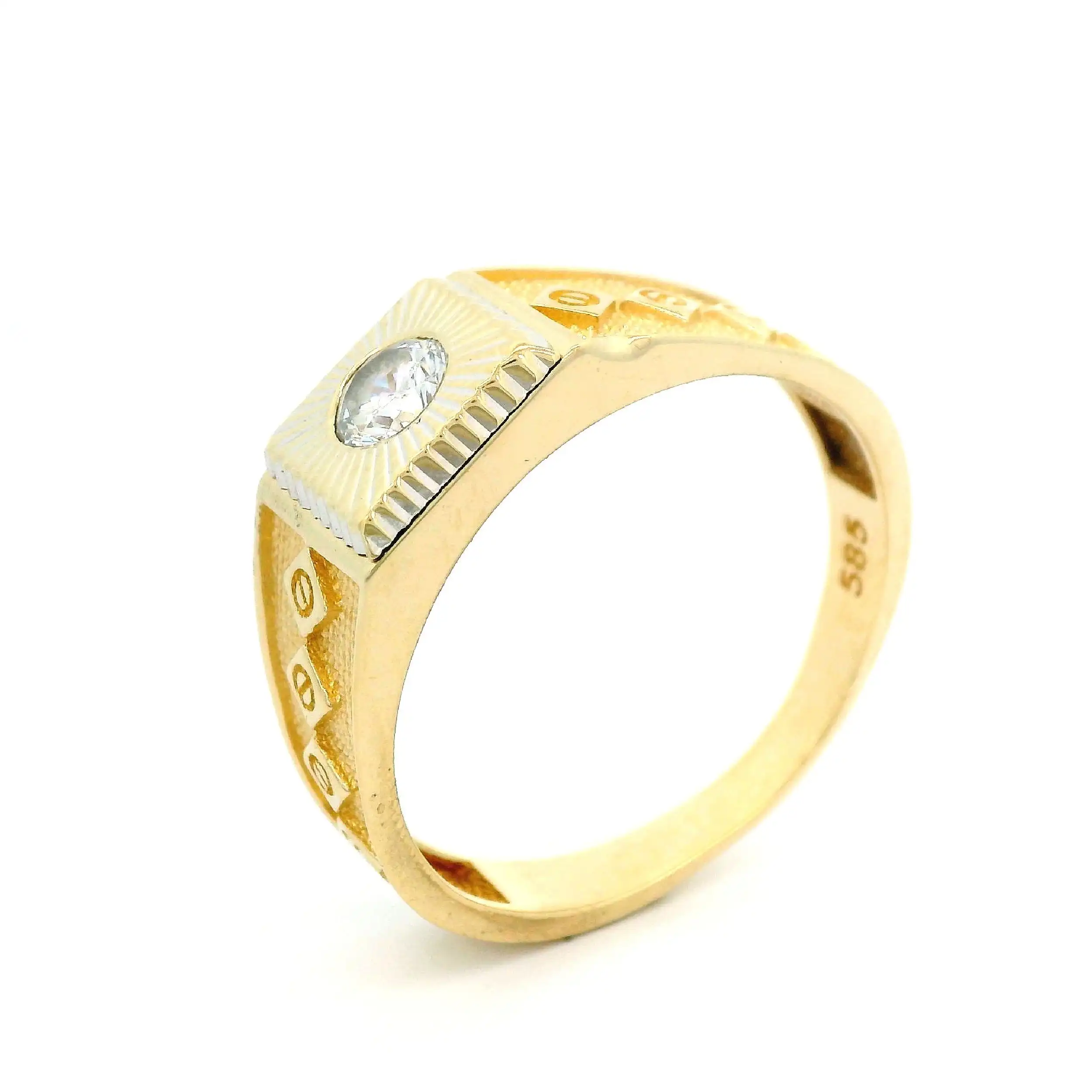 Herrenring Gelbgold mit Zirkonia Herrenring Gelbgold mit Zirkonia
