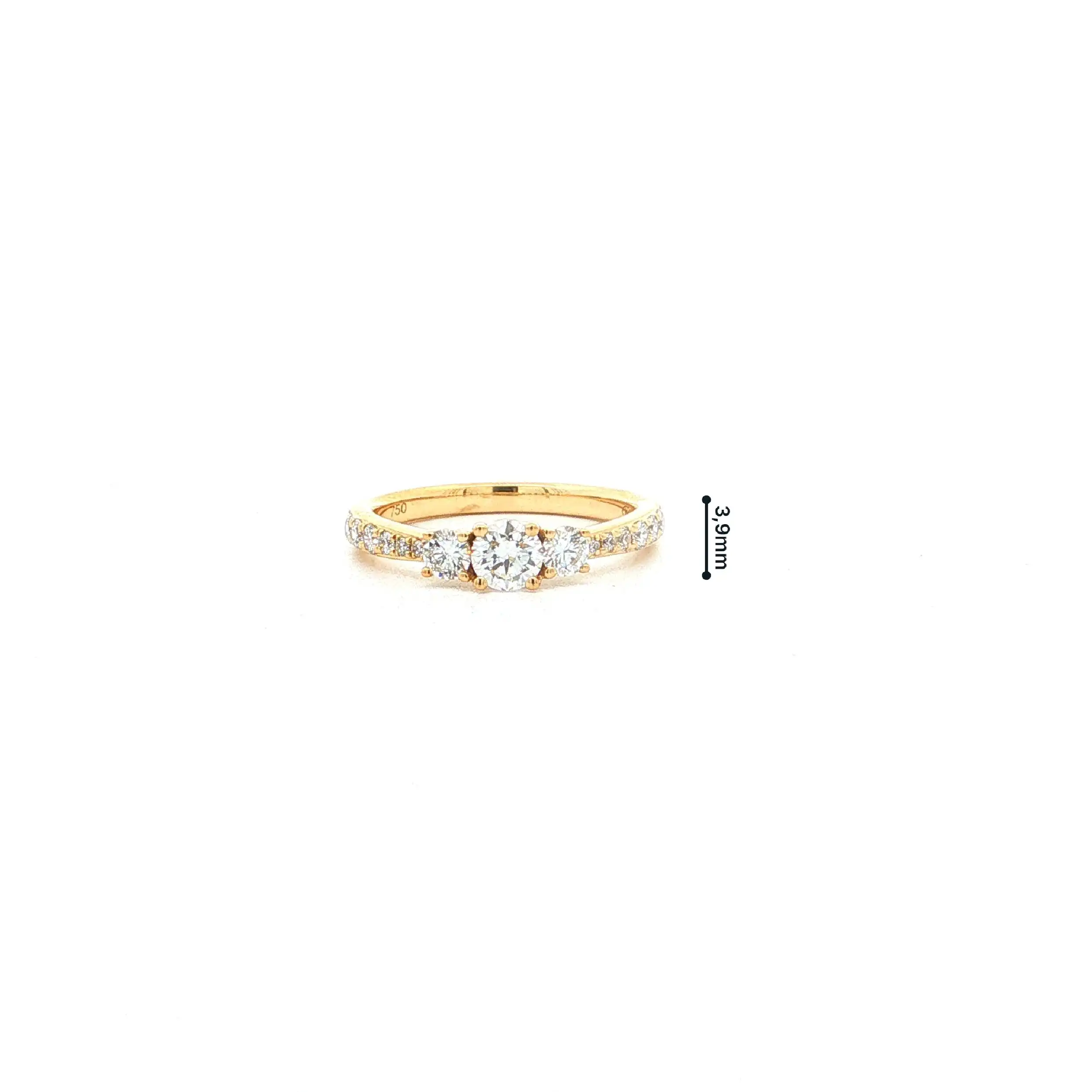 Ring Gelbgold mit Brillanten 0,16ct. TW/SI & 0,25ct. D/IF