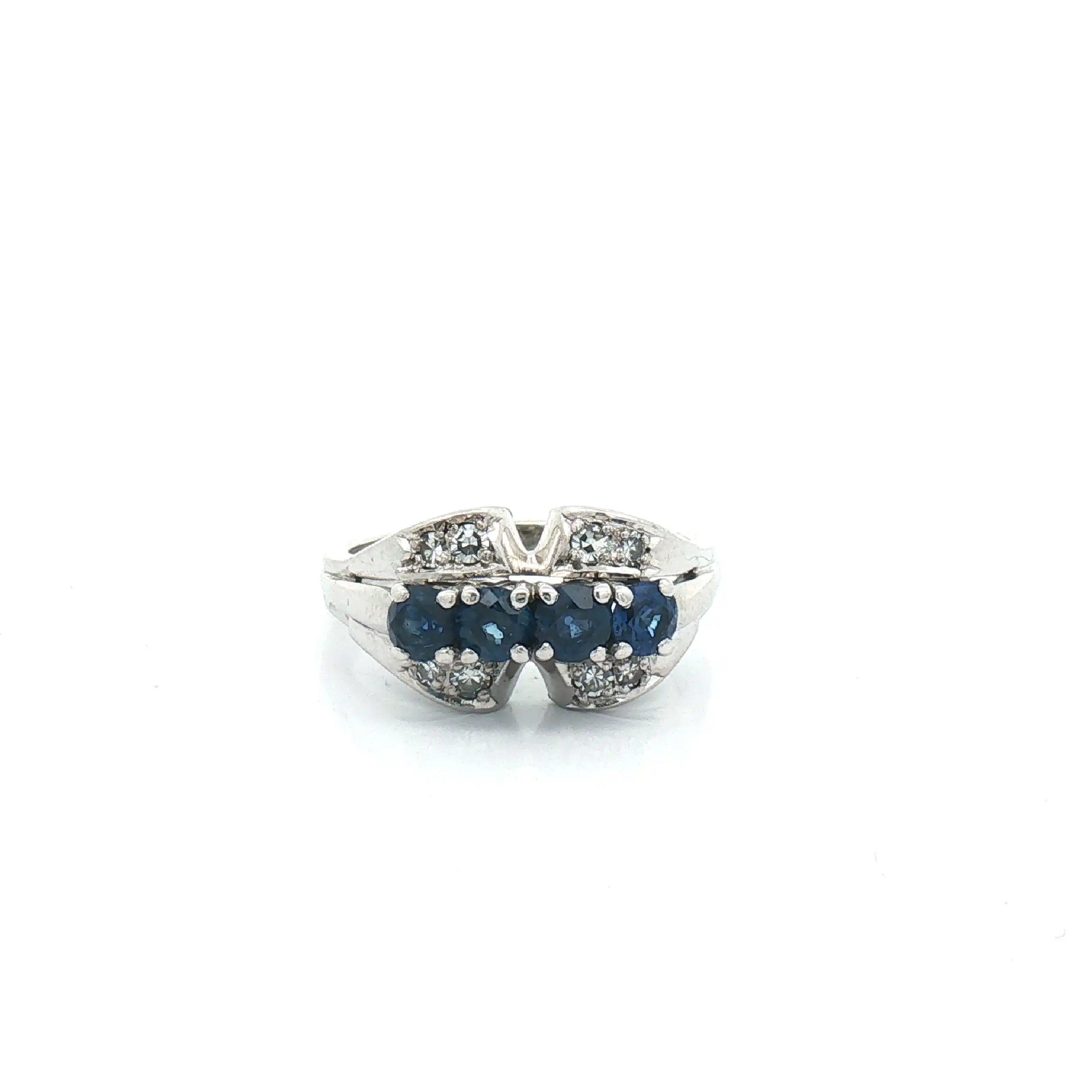 Ring Weißgold mit Saphir und Diamanten