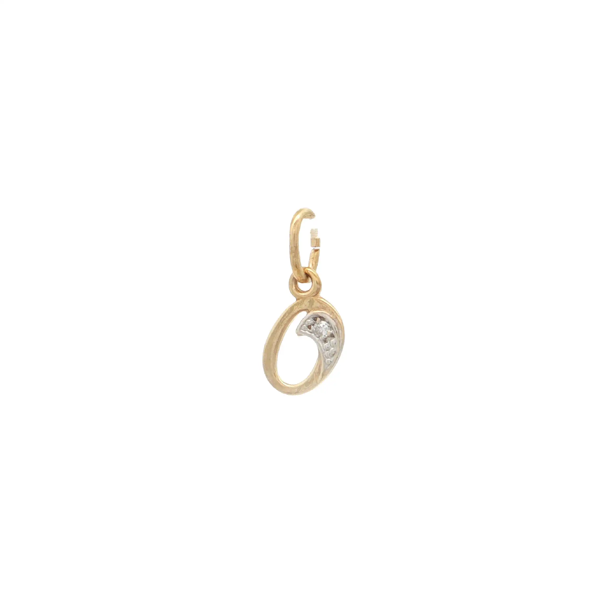 Anhänger Bicolor "O" mit Diamant, graviert mit 0,01ct Anhänger Bicolor "O" mit Diamant, graviert mit 0,01ct