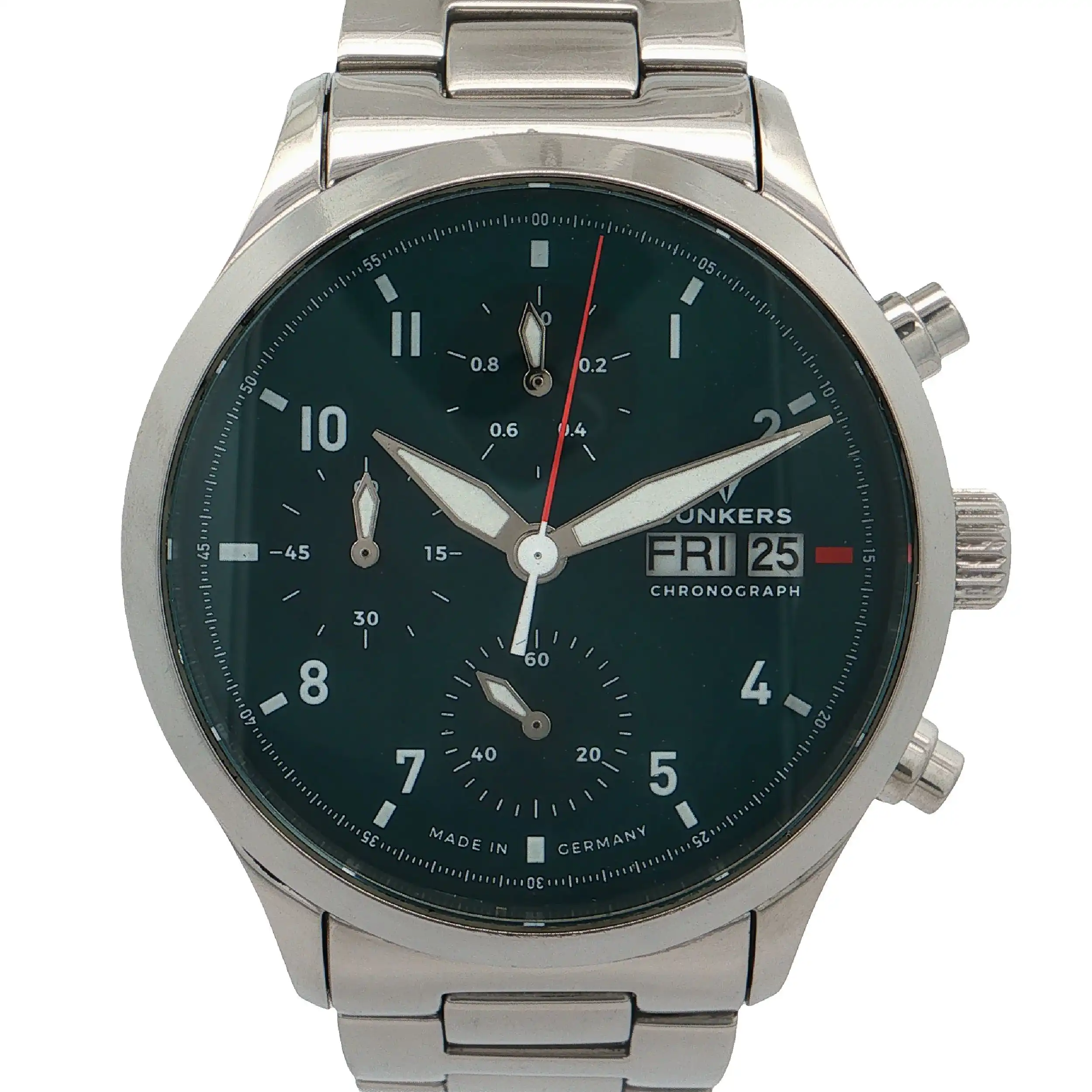 Herrenuhr Junkers Cockpit Analog Quarz Chronograph Flieger Uhr