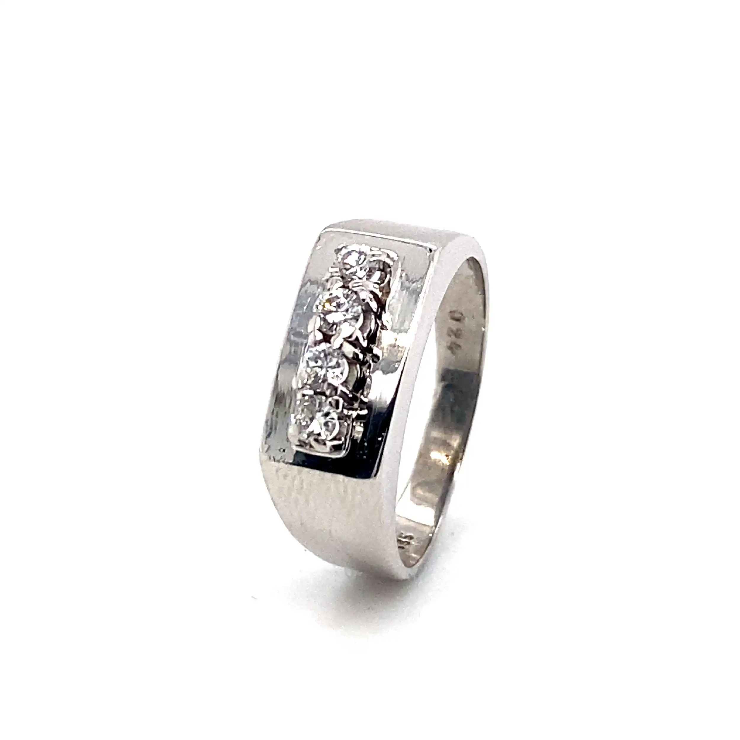 Ring Weißgold mit Brillanten, graviert mit 0,24ct Ring Weißgold mit Brillanten, graviert mit 0,24ct