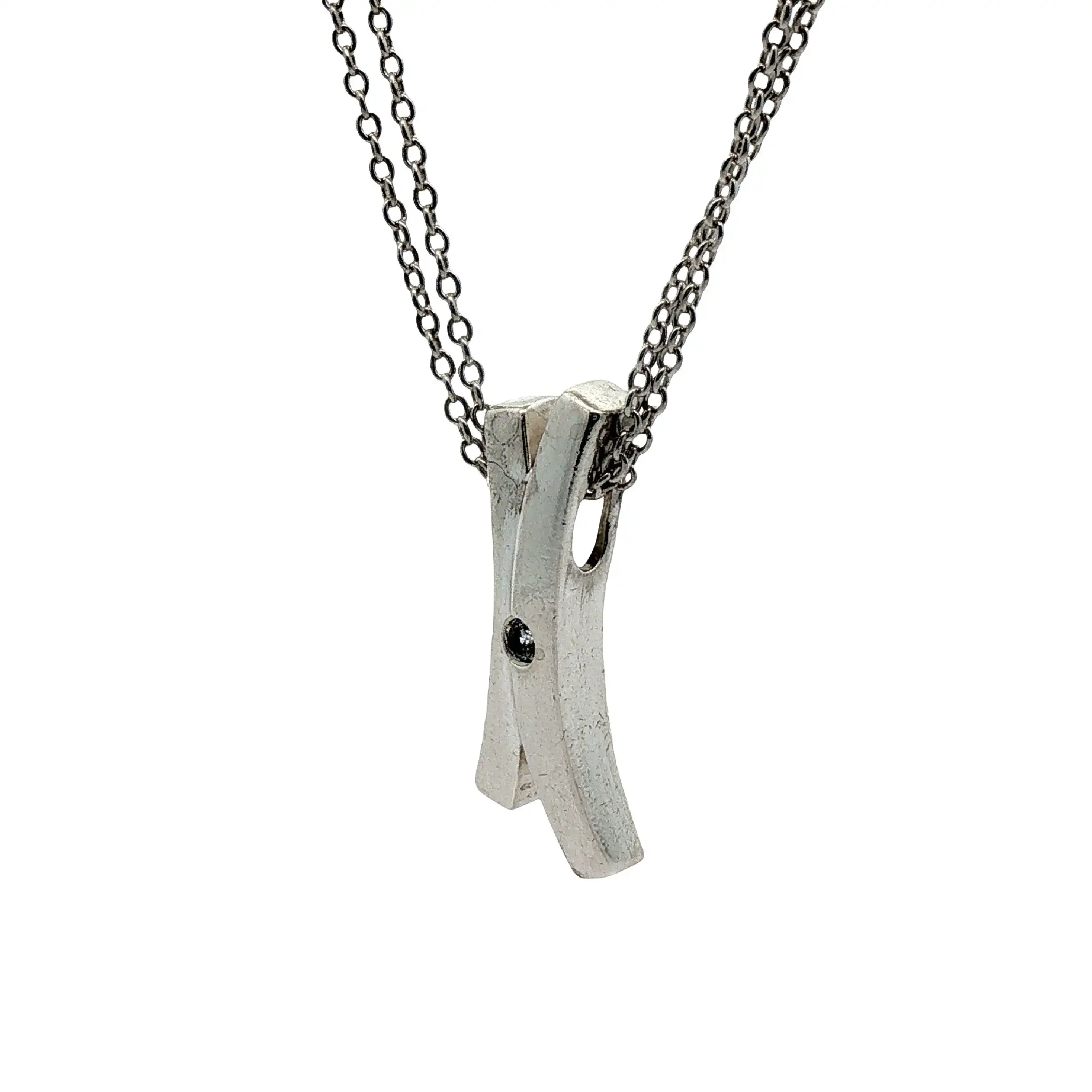 Ankerkette Silber mit Anhänger und Zirkonia