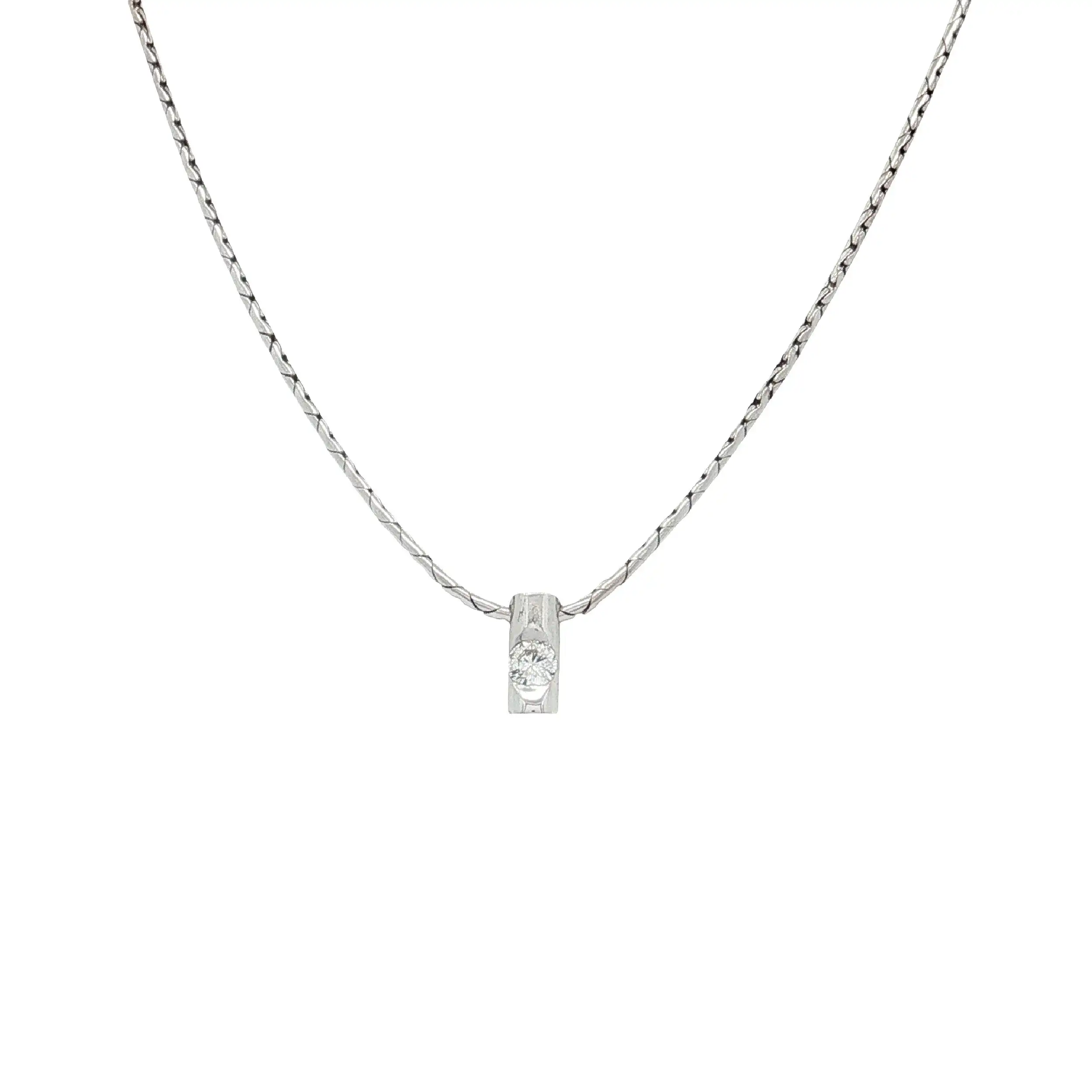 Kette Weißgold mit Solitär Brillant Anhänger