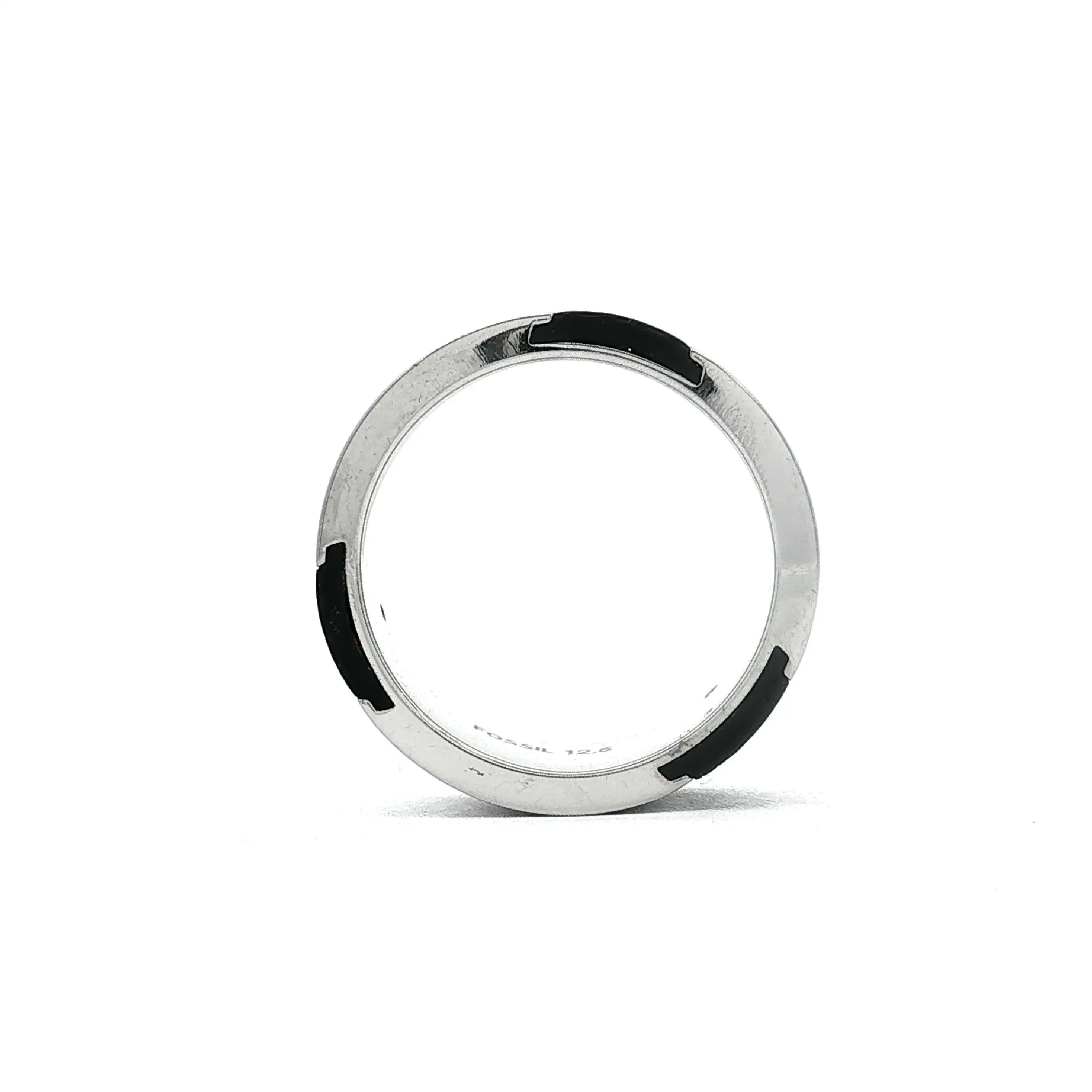 Fossil Ring Edelstahl mit Kautschuk