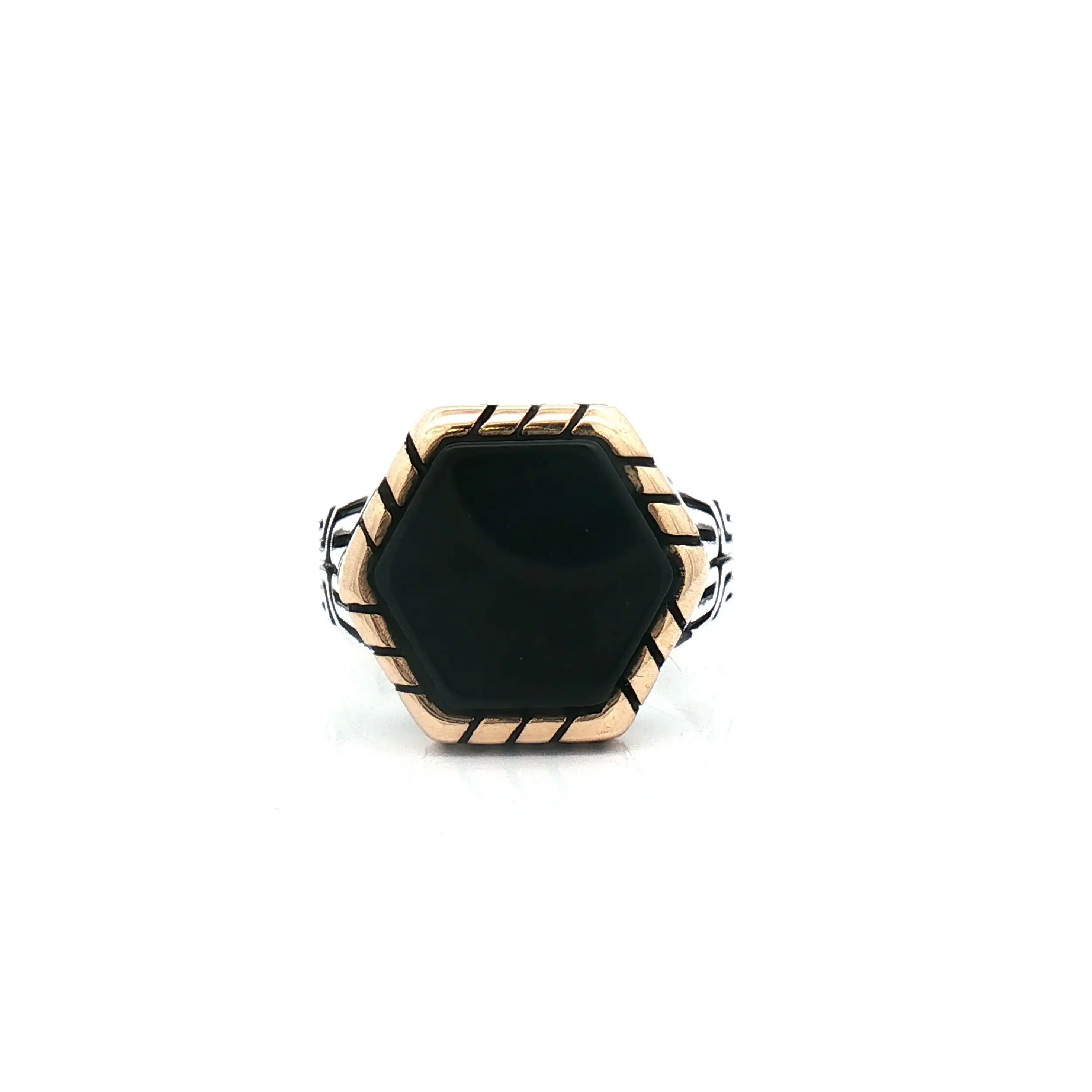 Ring Silber Bicolor mit Onxy
