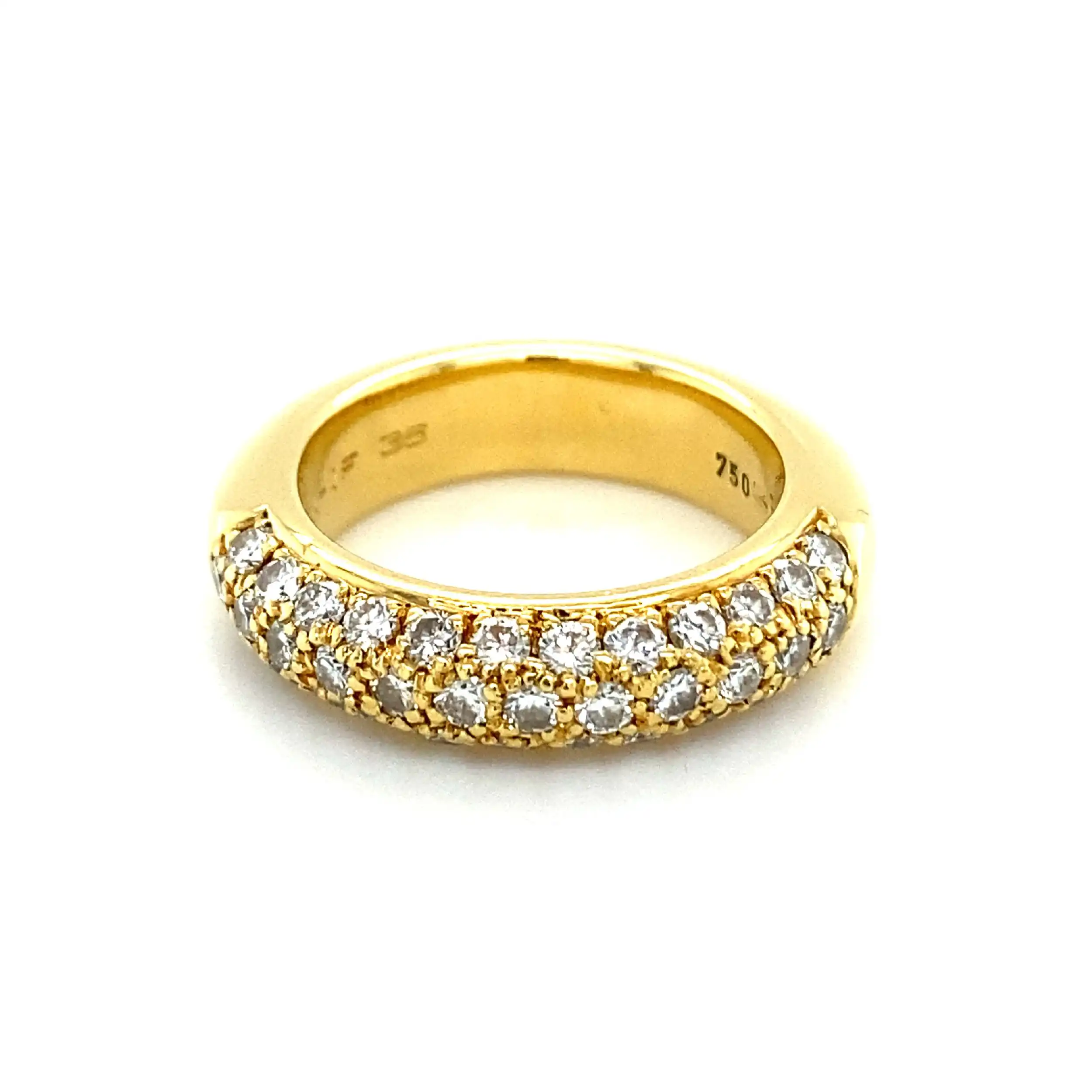 Ring Gelbgold mit Brillanten, graviert mit 1,32ct. TW/IF