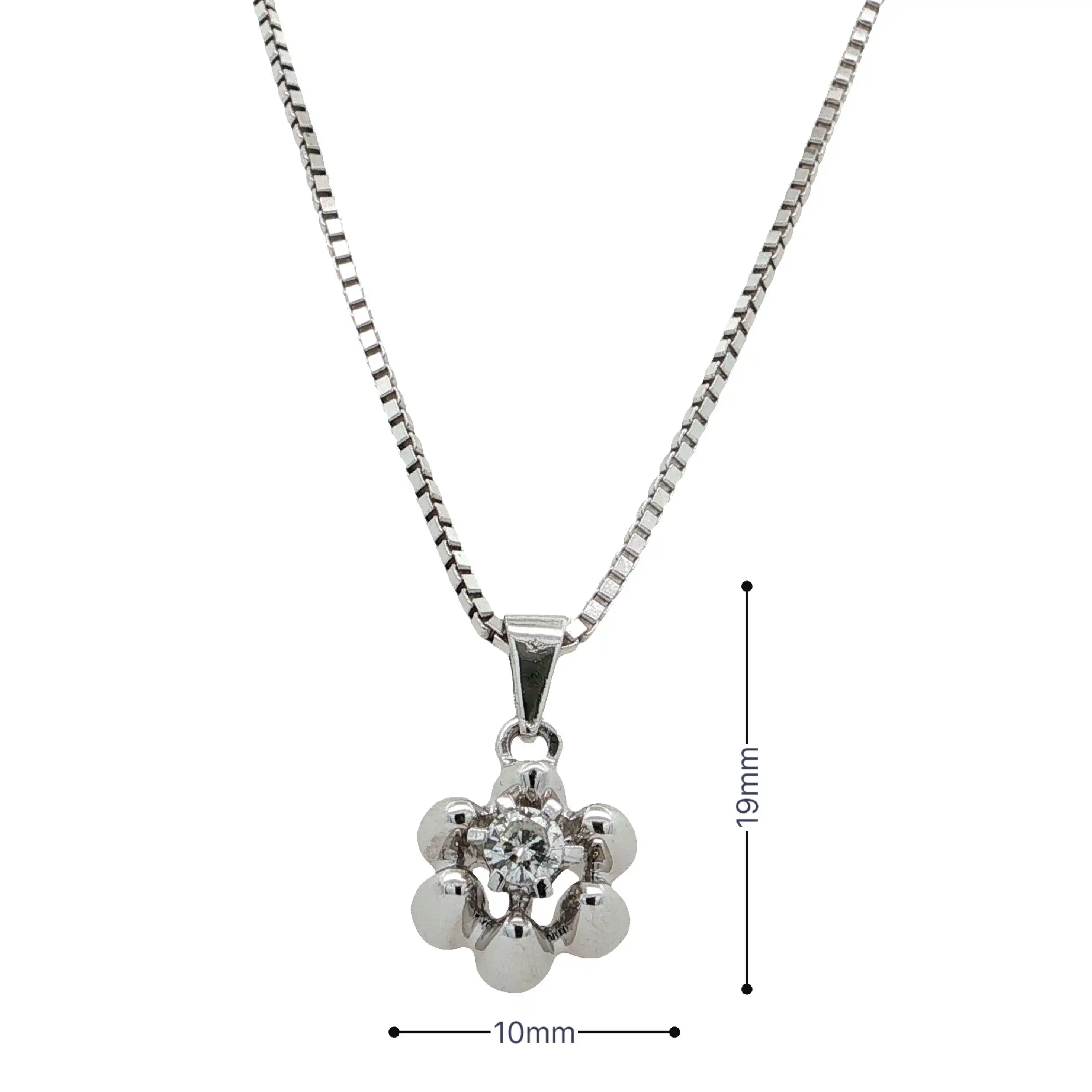 Veneziakette Weißgold mit Anhänger & Brillant Veneziakette Weißgold mit Anhänger & Brillant