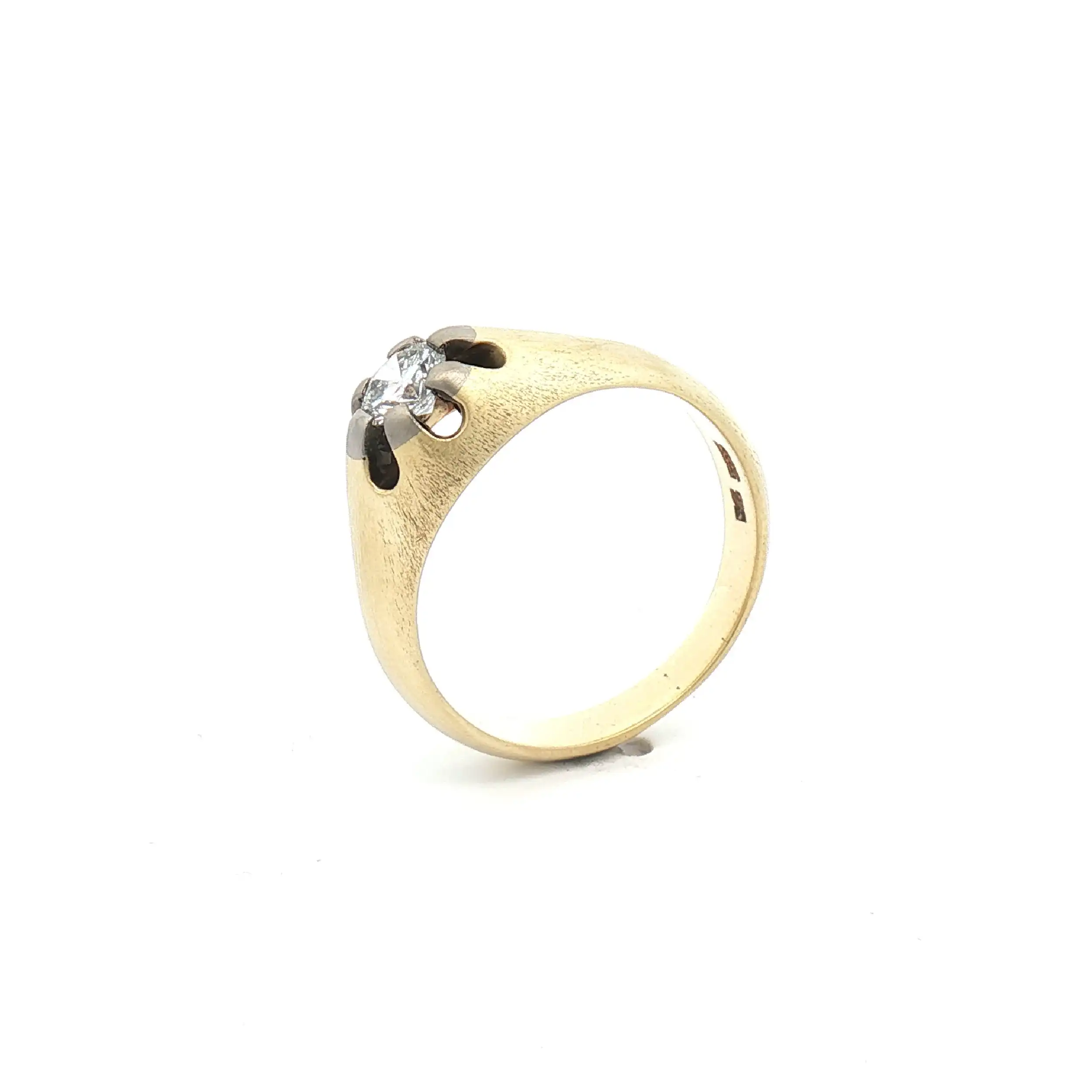Ring Bicolor mattiert mit Brillant Ring Bicolor mattiert mit Brillant