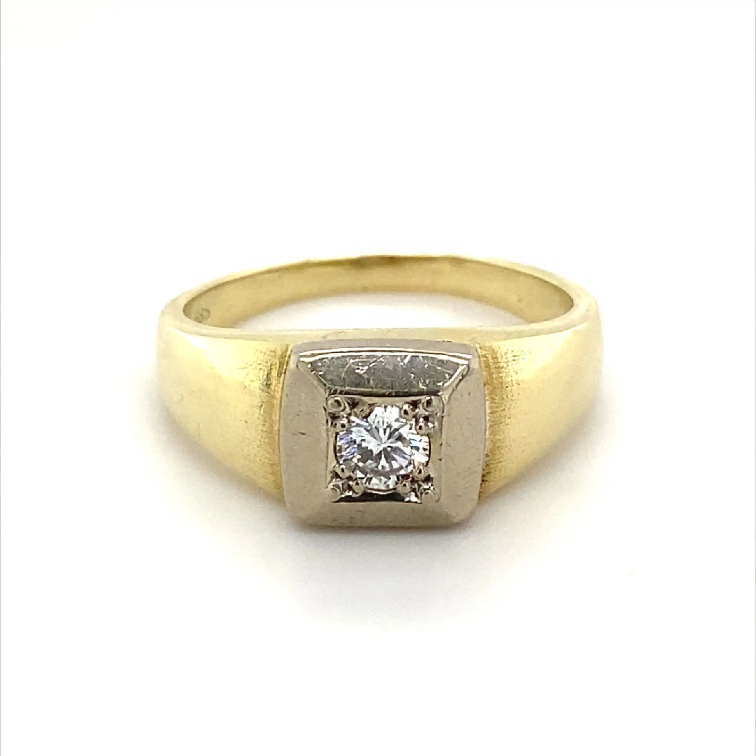 Ring Bicolor mit Brillant 0,26ct graviert Ring Bicolor mit Brillant 0,26ct graviert