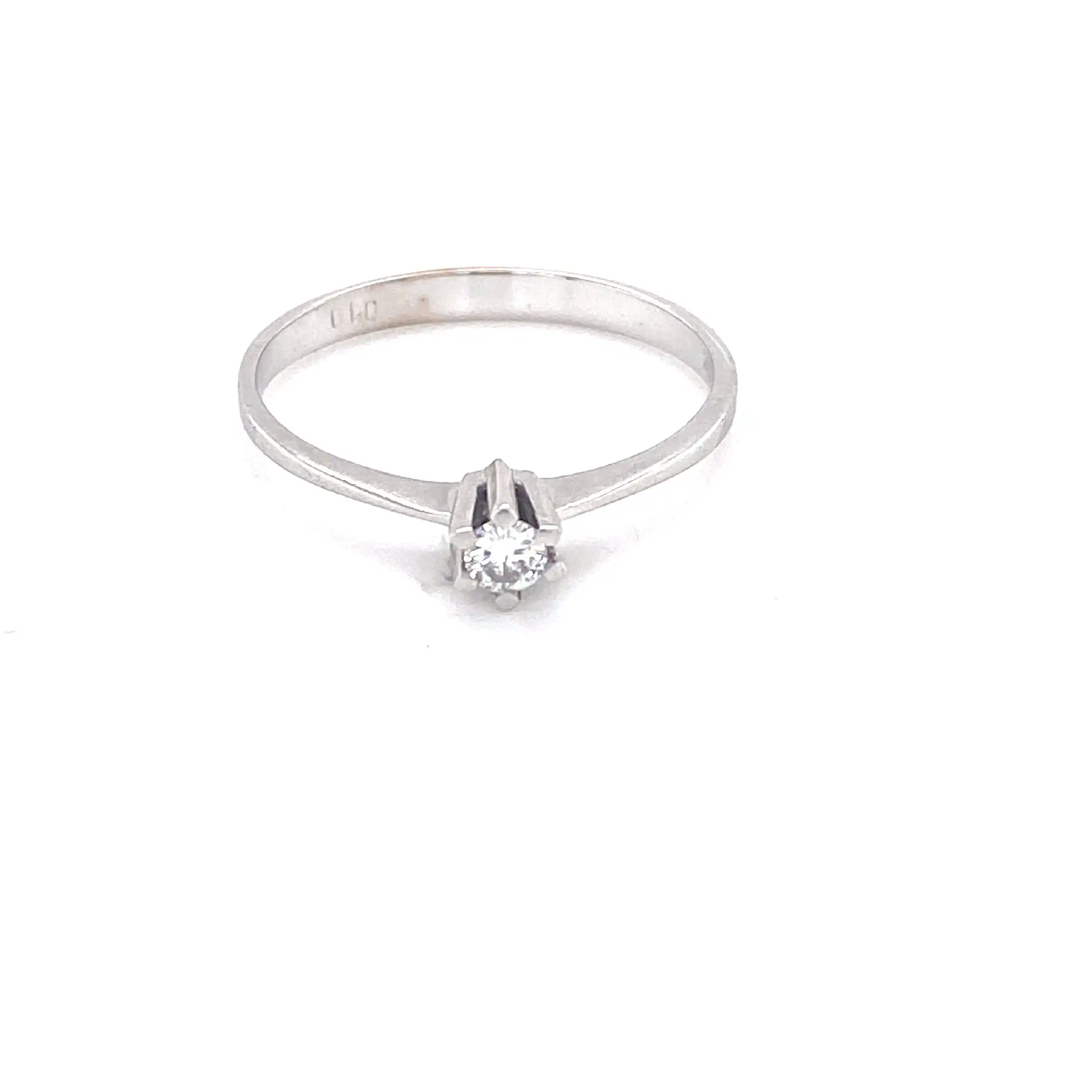 Ring Weißgold mit Brillant, graviert mit 0,10ct.