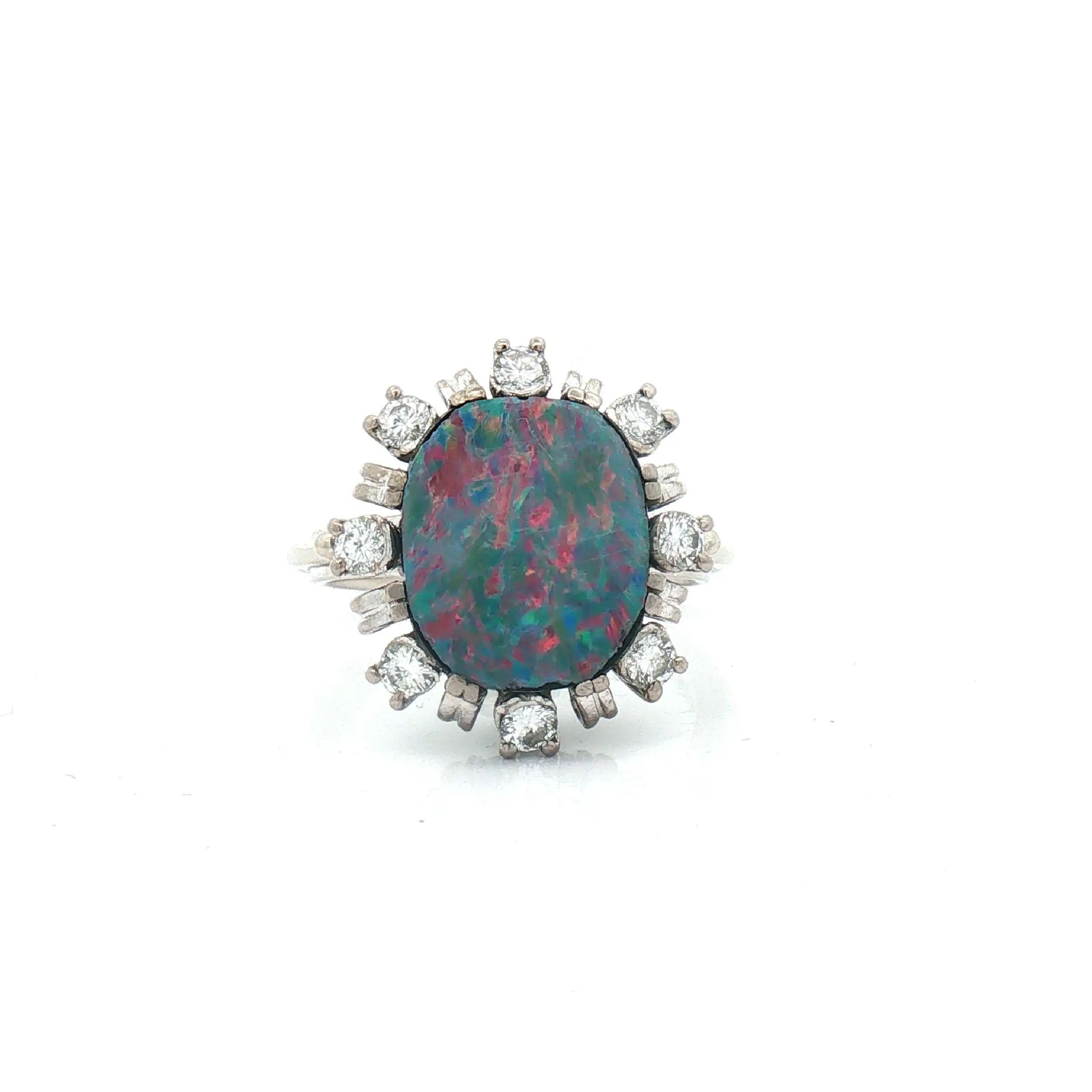 Ring Weißgold mit Opal Doublette und Brillanten