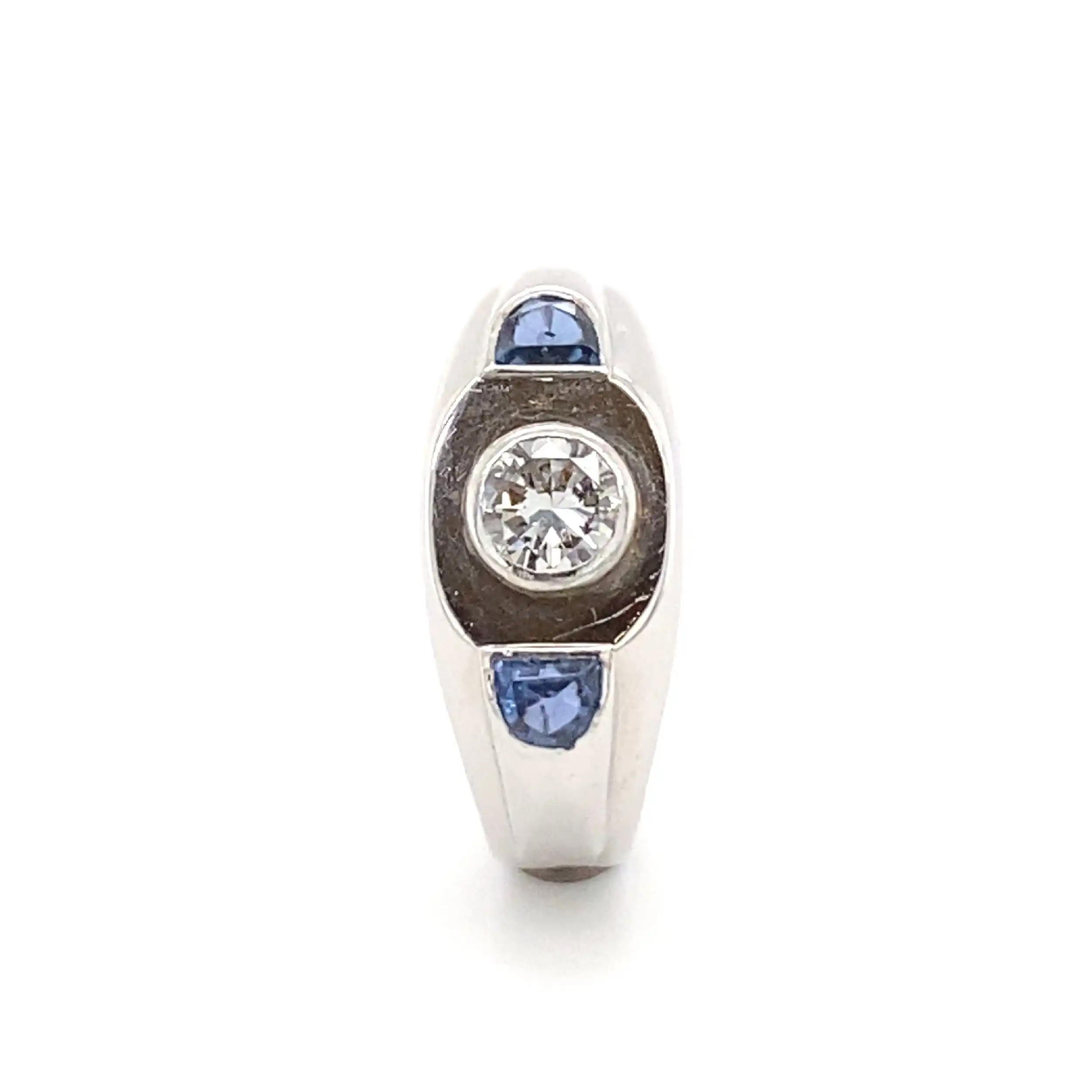 Ring Weißgold mit Saphiren & Brillant Ring Weißgold mit Saphiren & Brillant