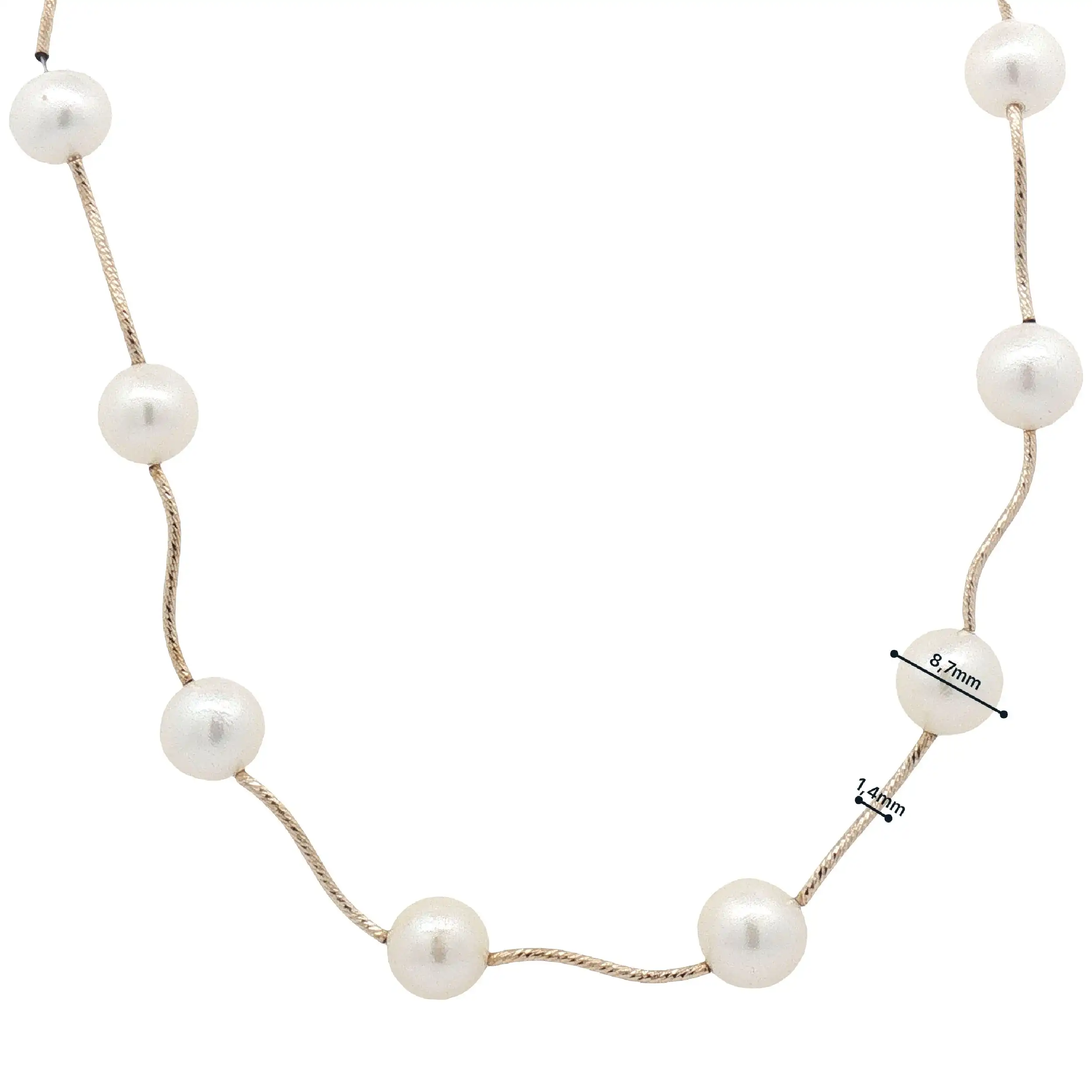 Perlencollier Gelbgold
