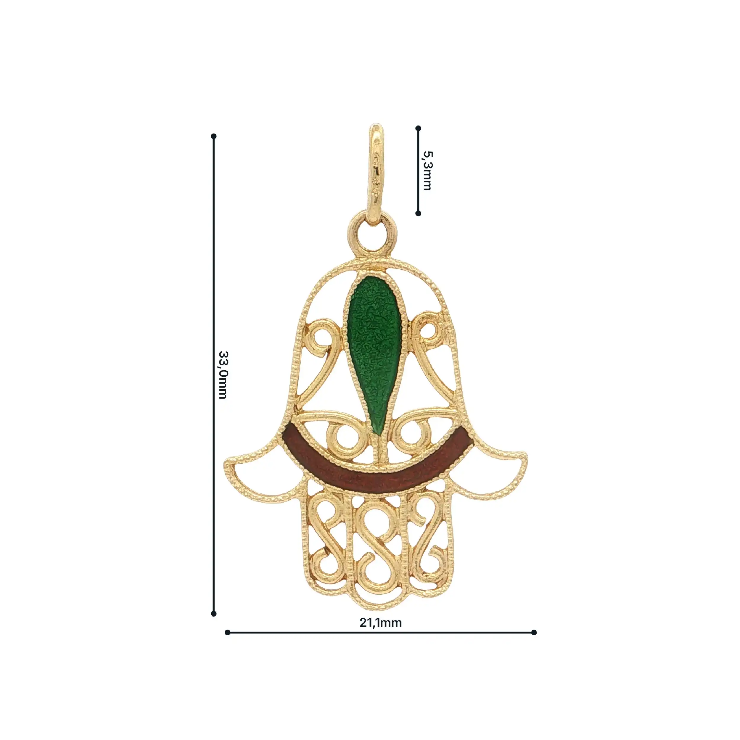 Anhänger Gelbgold "Hand der Fatima" mit Emaille Anhänger Gelbgold "Hand der Fatima" mit Emaille