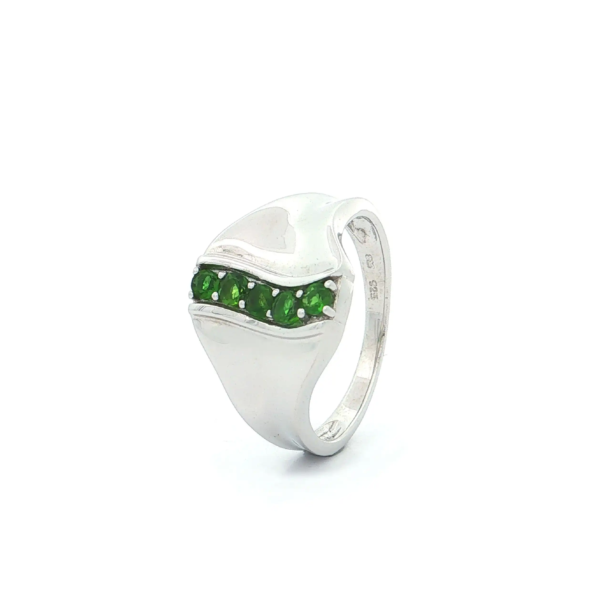 Ring Silber mit grünen Farbsteinen