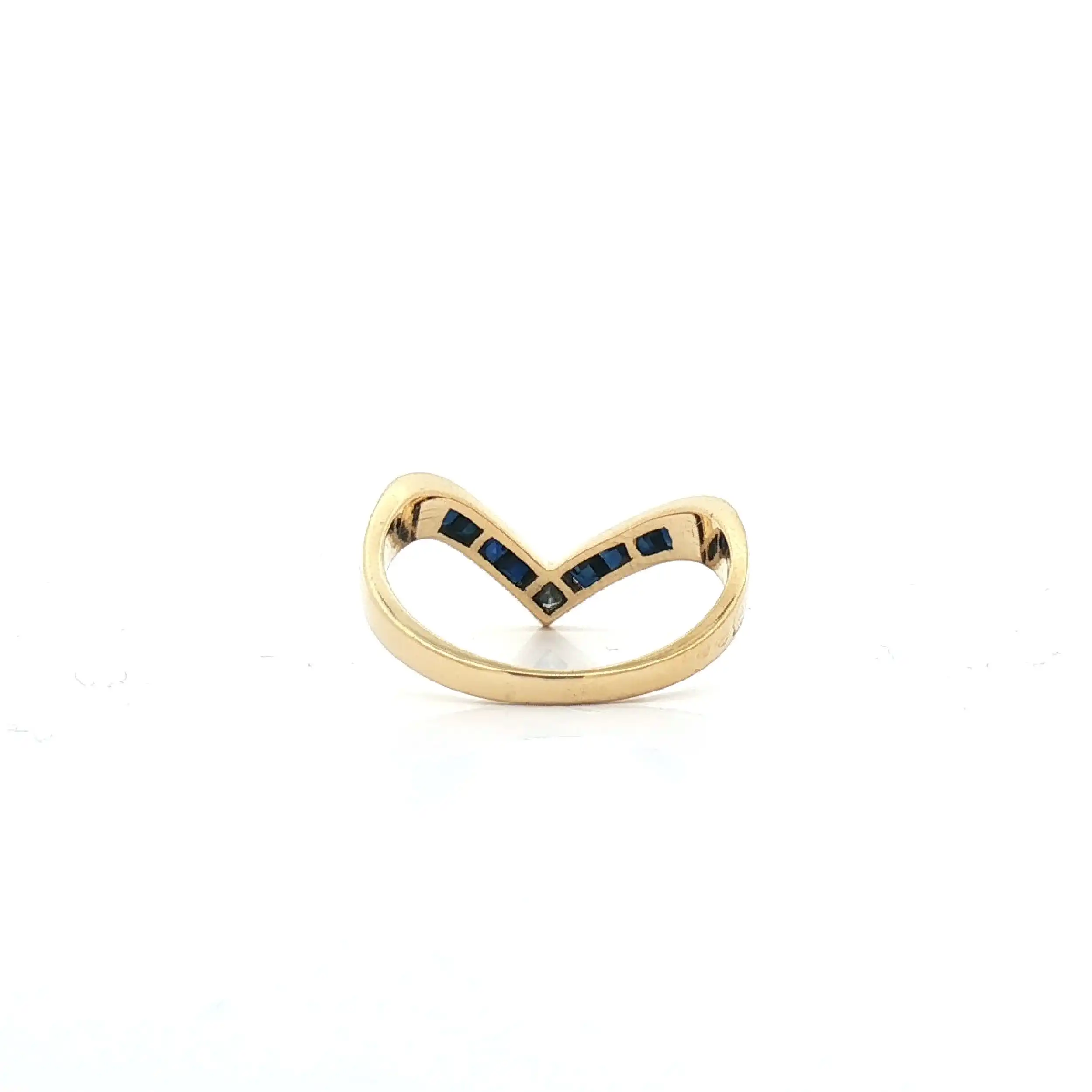 Ring Gelbgold mit Saphir und Diamant im Carree-Schliff Ring Gelbgold mit Saphir und Diamant im Carree-Schliff