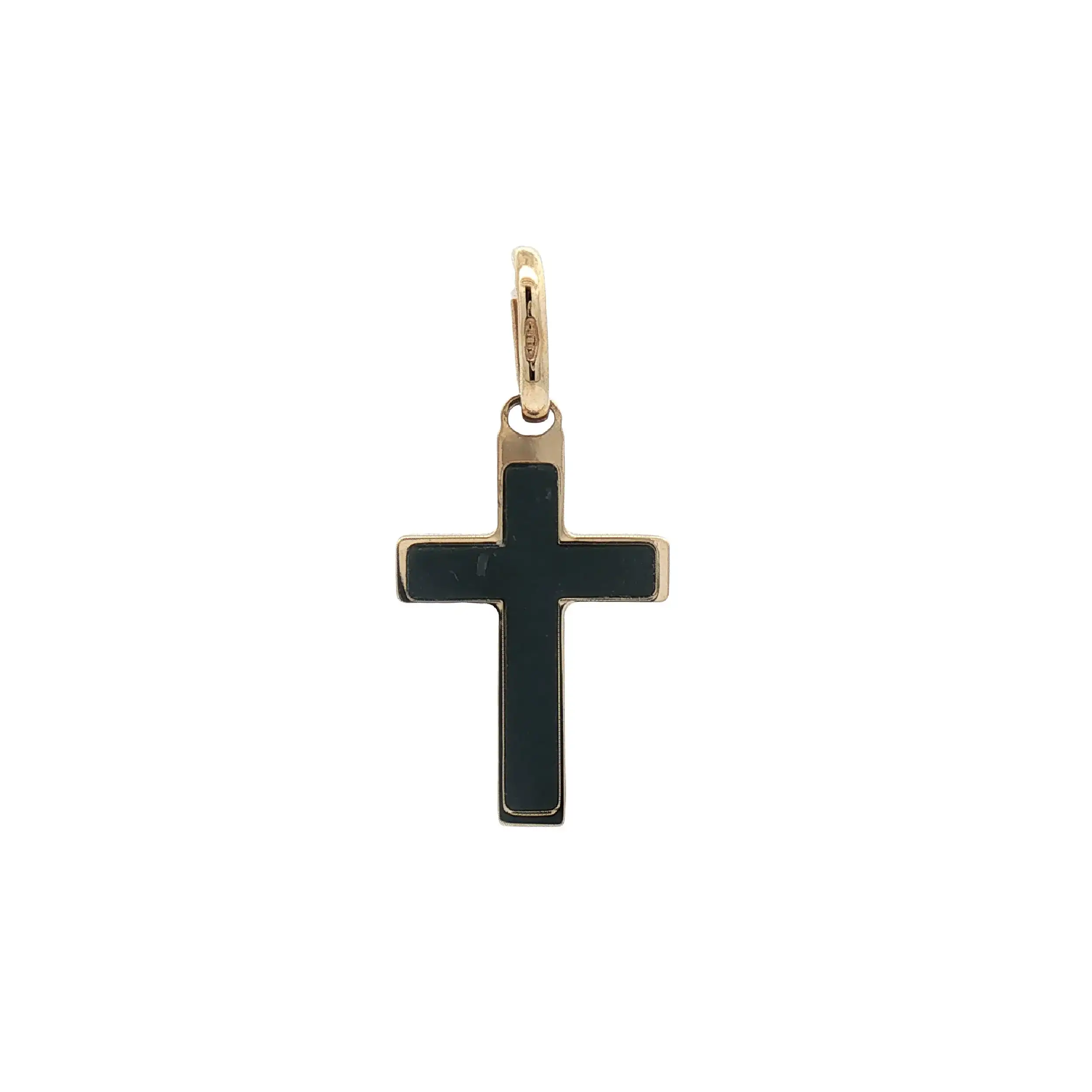 Kreuzanhänger Gelbgold Onyx