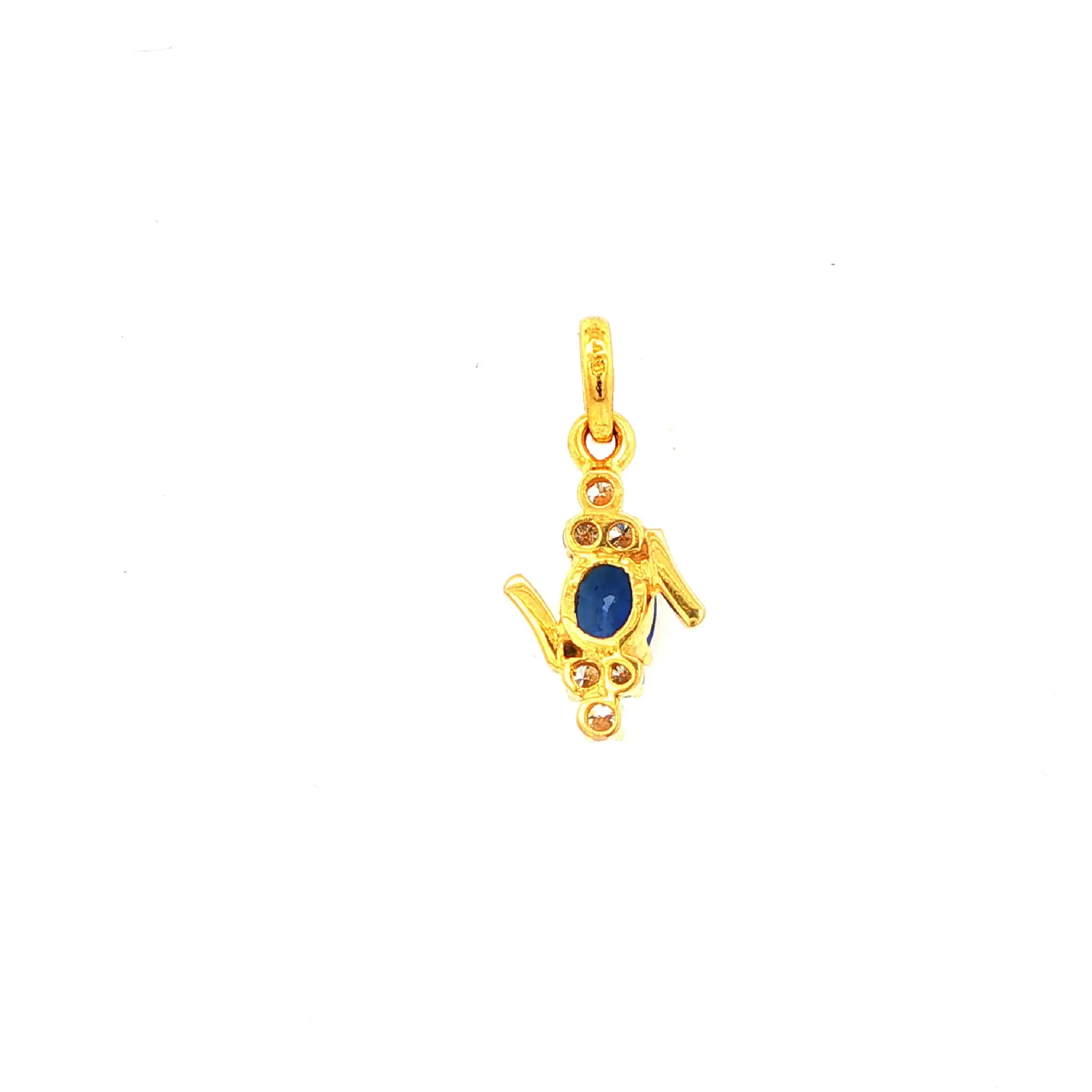 Anhänger Gelbgold mit Brillanten und blauen Farbstein Anhänger Gelbgold mit Brillanten und blauen Farbstein