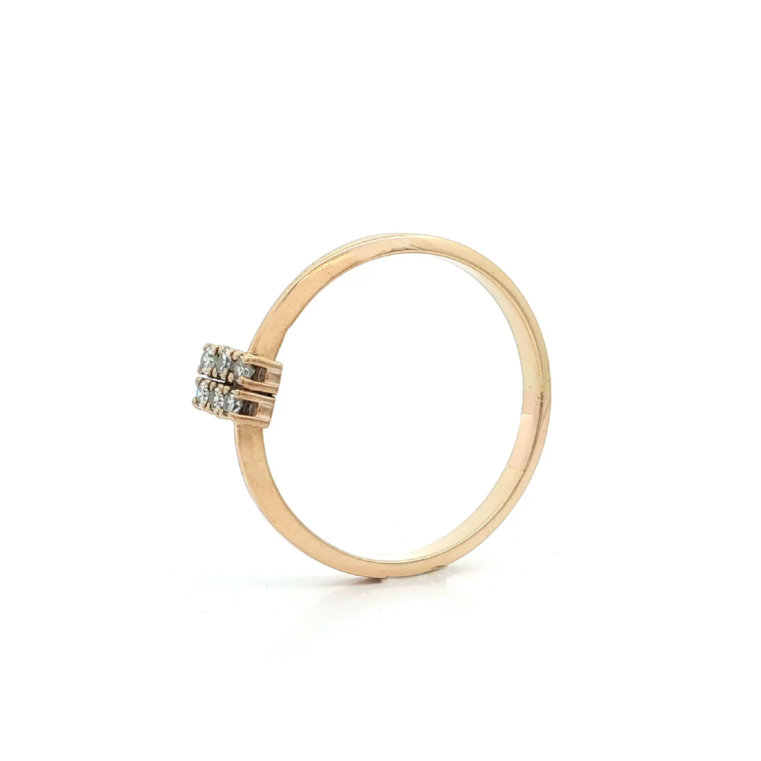 Ring Gelbgold mit Diamanten, graviert mit 0,12ct