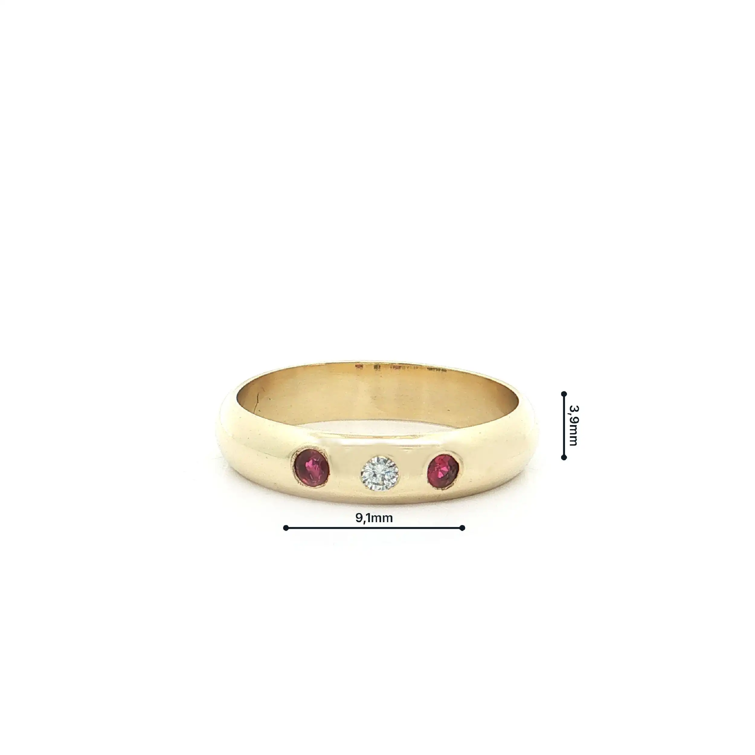 Bandring Gelbgold mit Brillant und Rubinen Bandring Gelbgold mit Brillant und Rubinen
