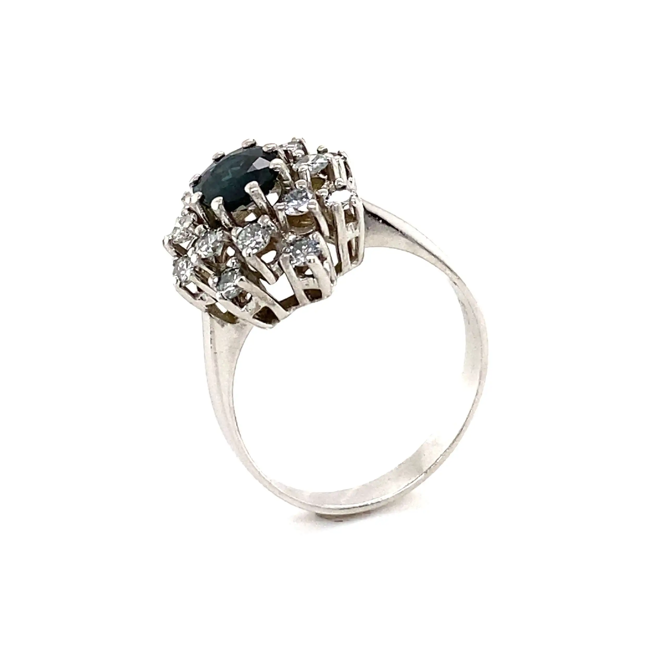 Ring Weißgold mit synthetischer Saphir & Brillanten