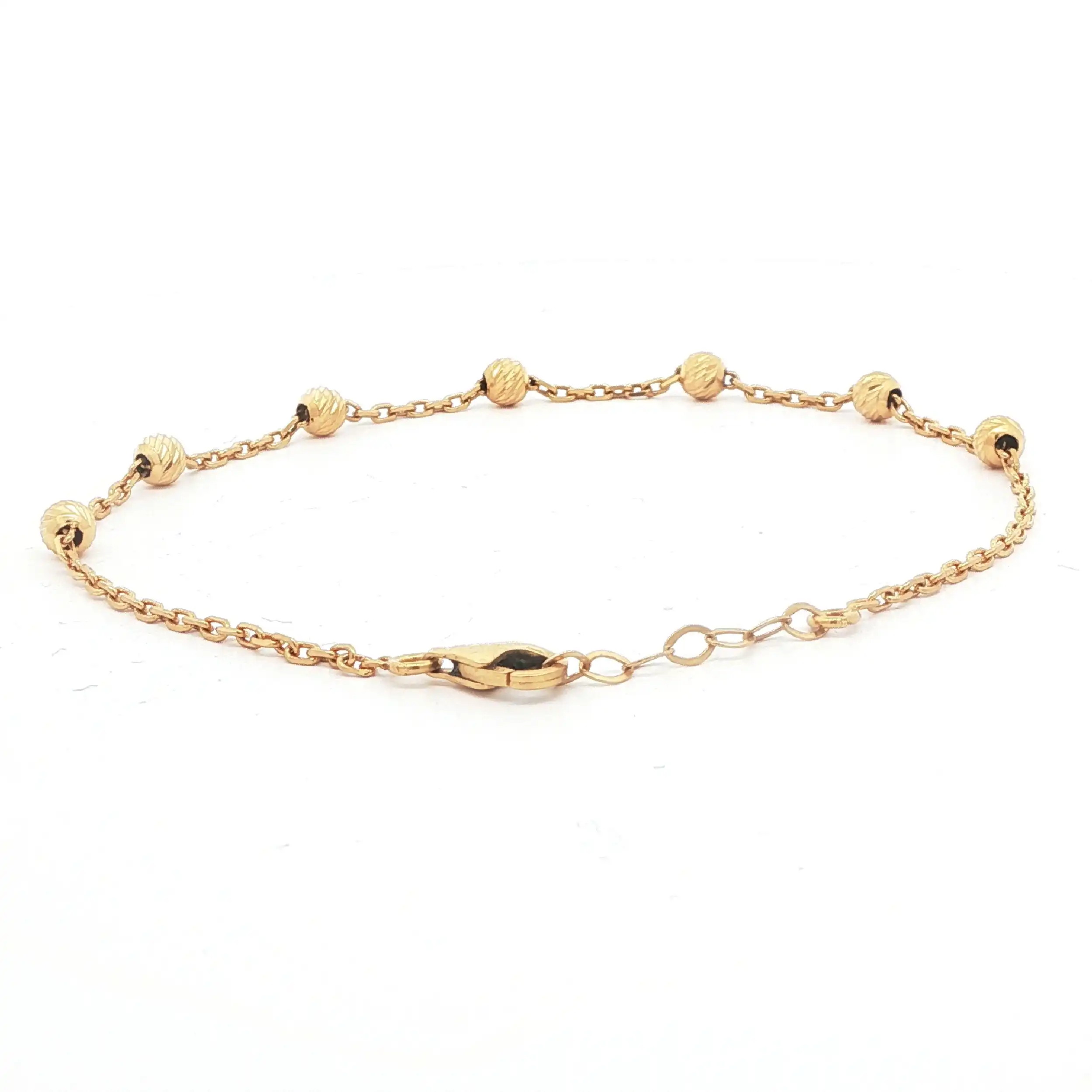 Ankerarmband Gelbgold mit diamantierten Kügelchen