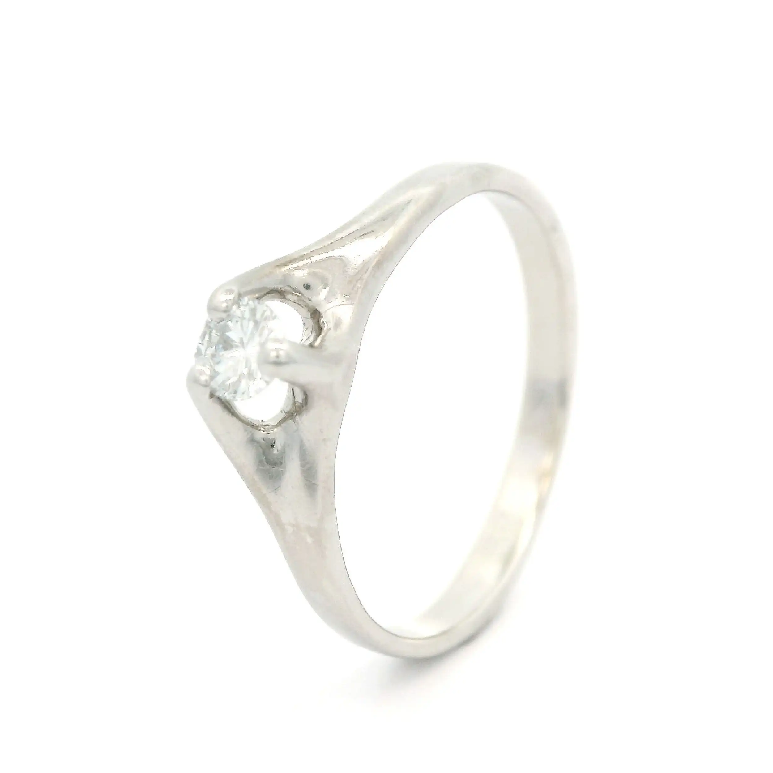 Ring Weißgold mit Brillant Ring Weißgold mit Brillant
