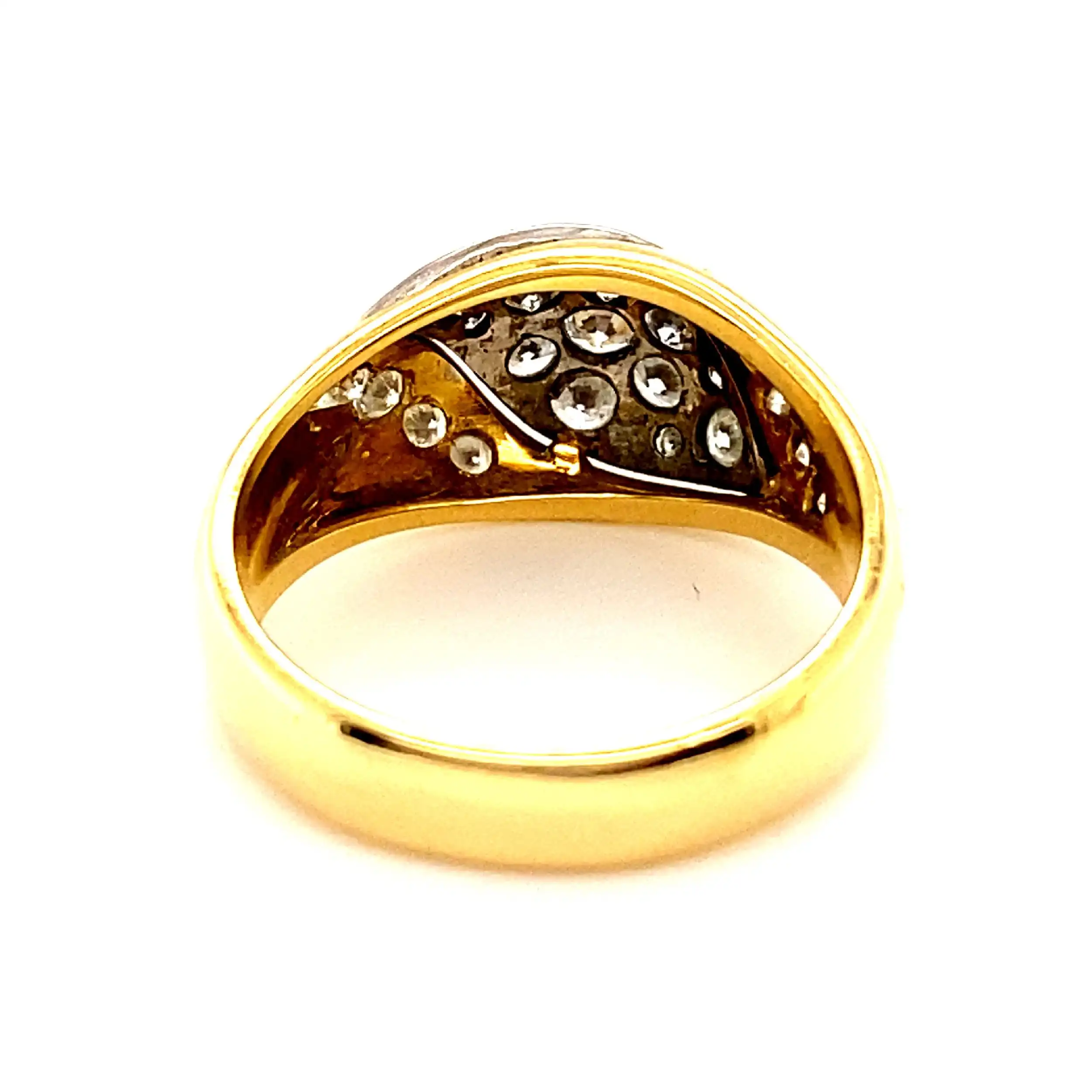 Ring Bicolor mit Brillanten, graviert mit 0,77ct.
