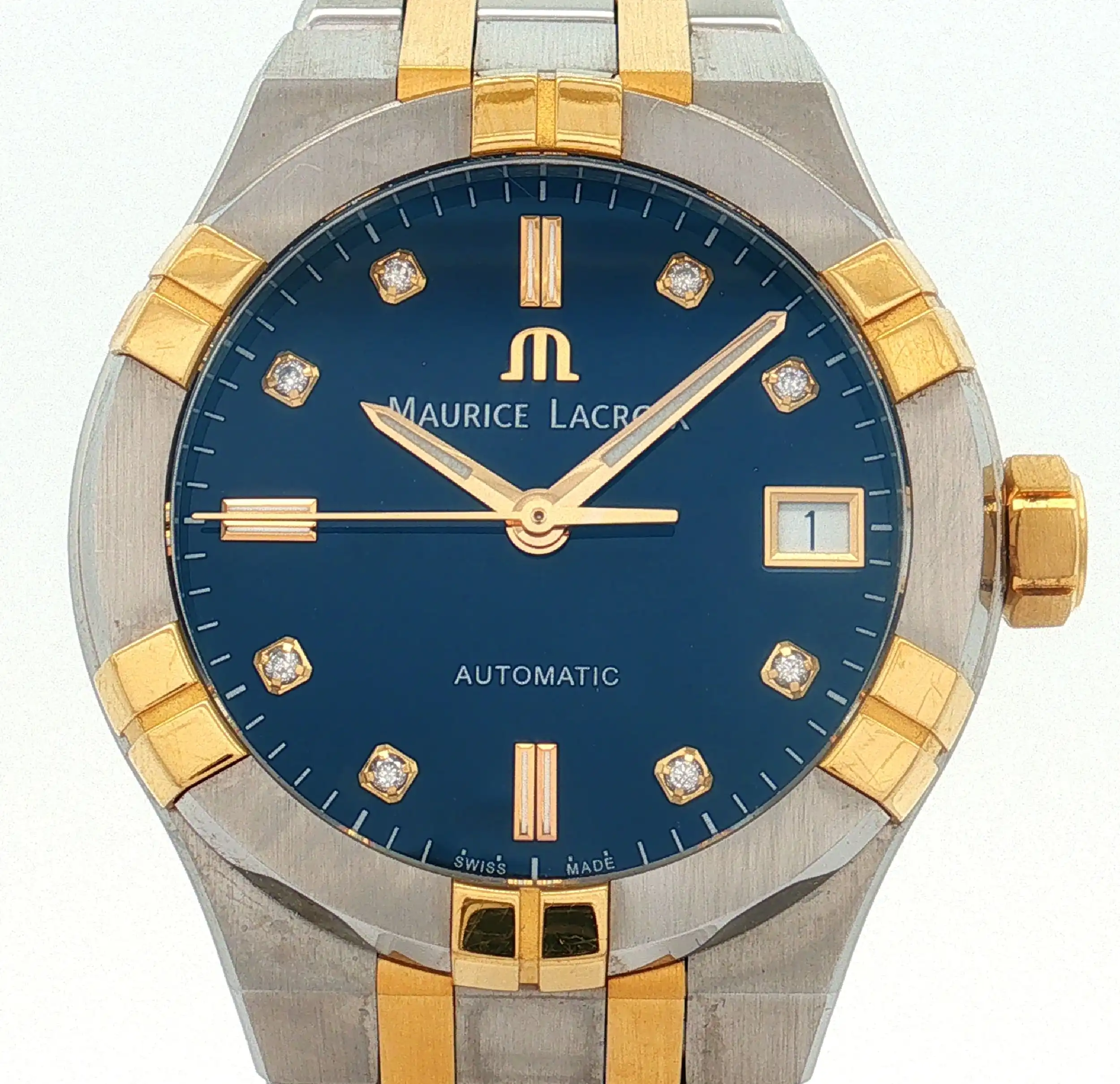 Damenuhr Maurice Lacroix Aikon Automatik Stahl Gold mit Ersatzgliedern Damenuhr Maurice Lacroix Aikon Automatik Stahl Gold mit Ersatzgliedern