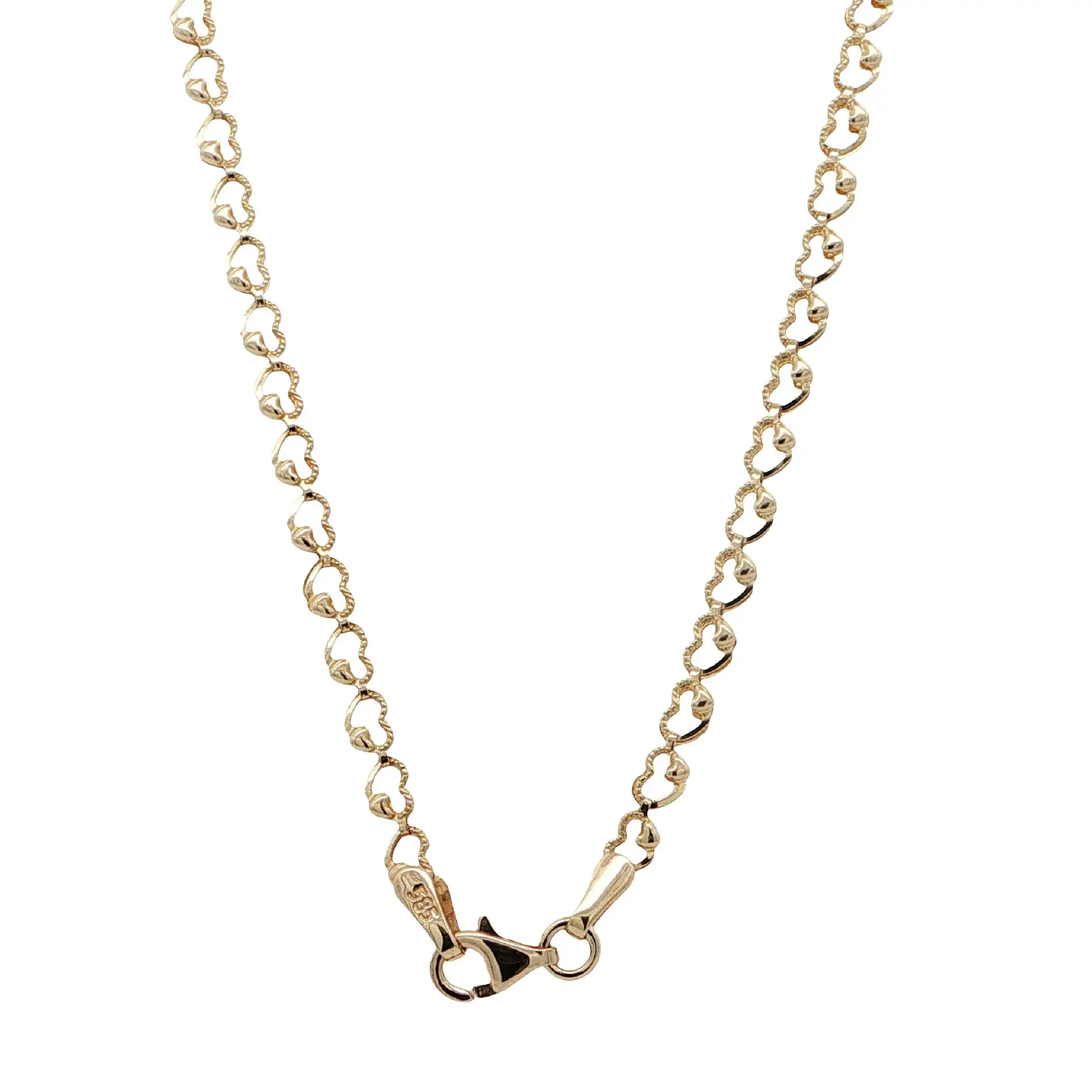Kette Gelbgold mit Herzen hohl