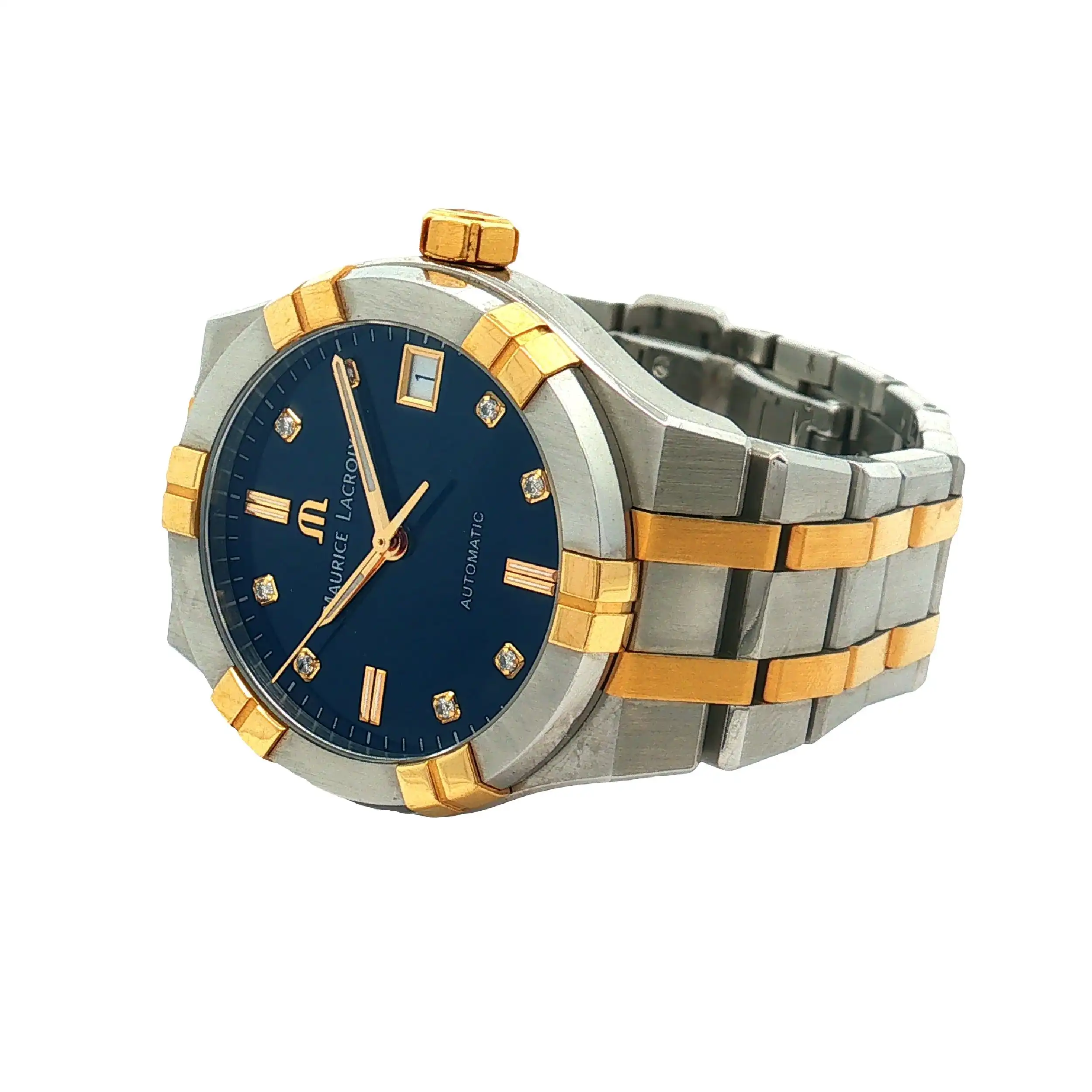 Damenuhr Maurice Lacroix Aikon Automatik Stahl Gold mit Ersatzgliedern Damenuhr Maurice Lacroix Aikon Automatik Stahl Gold mit Ersatzgliedern