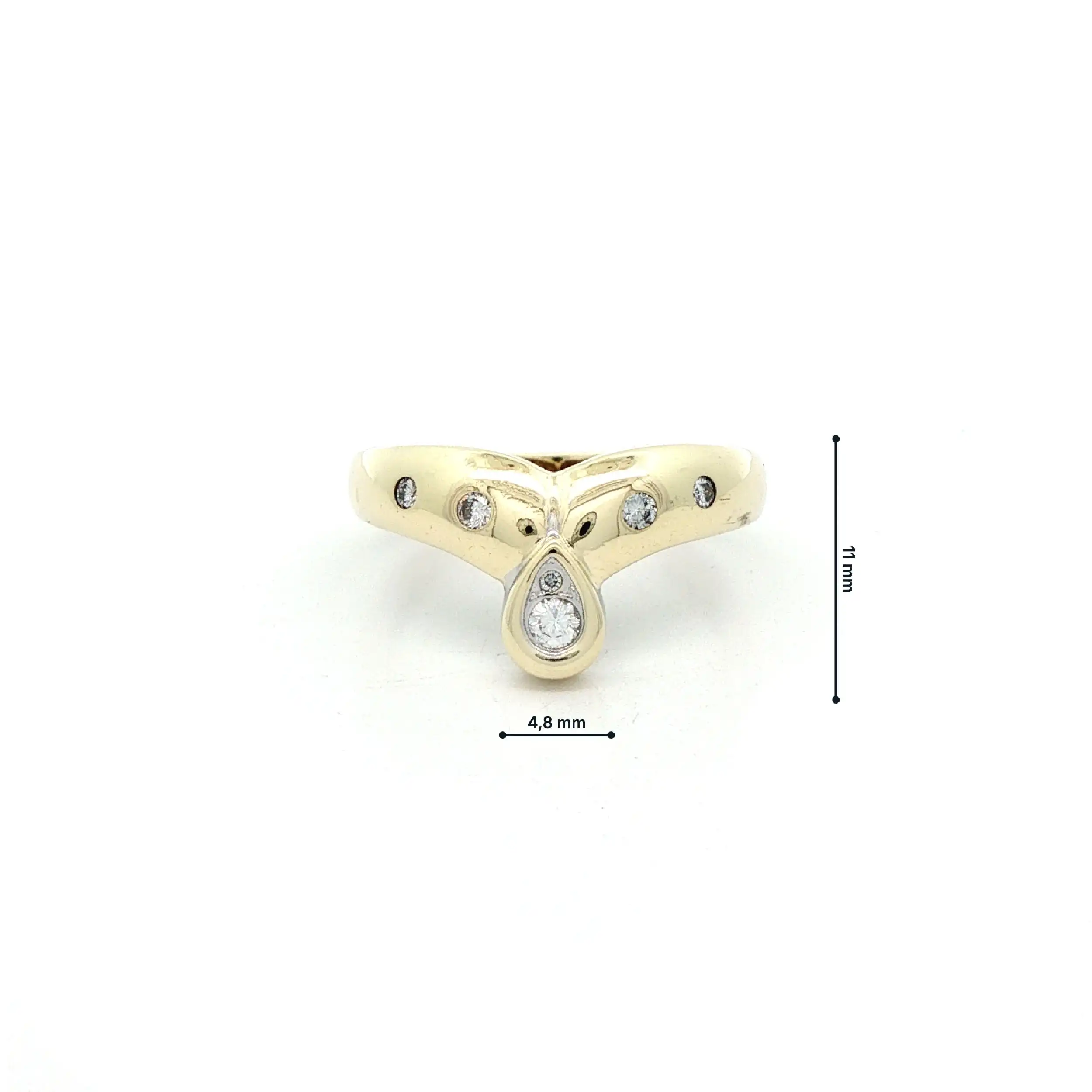 Ring Gelbgold mit Brillanten, graviert mit 0,17ct. Ring Gelbgold mit Brillanten, graviert mit 0,17ct.
