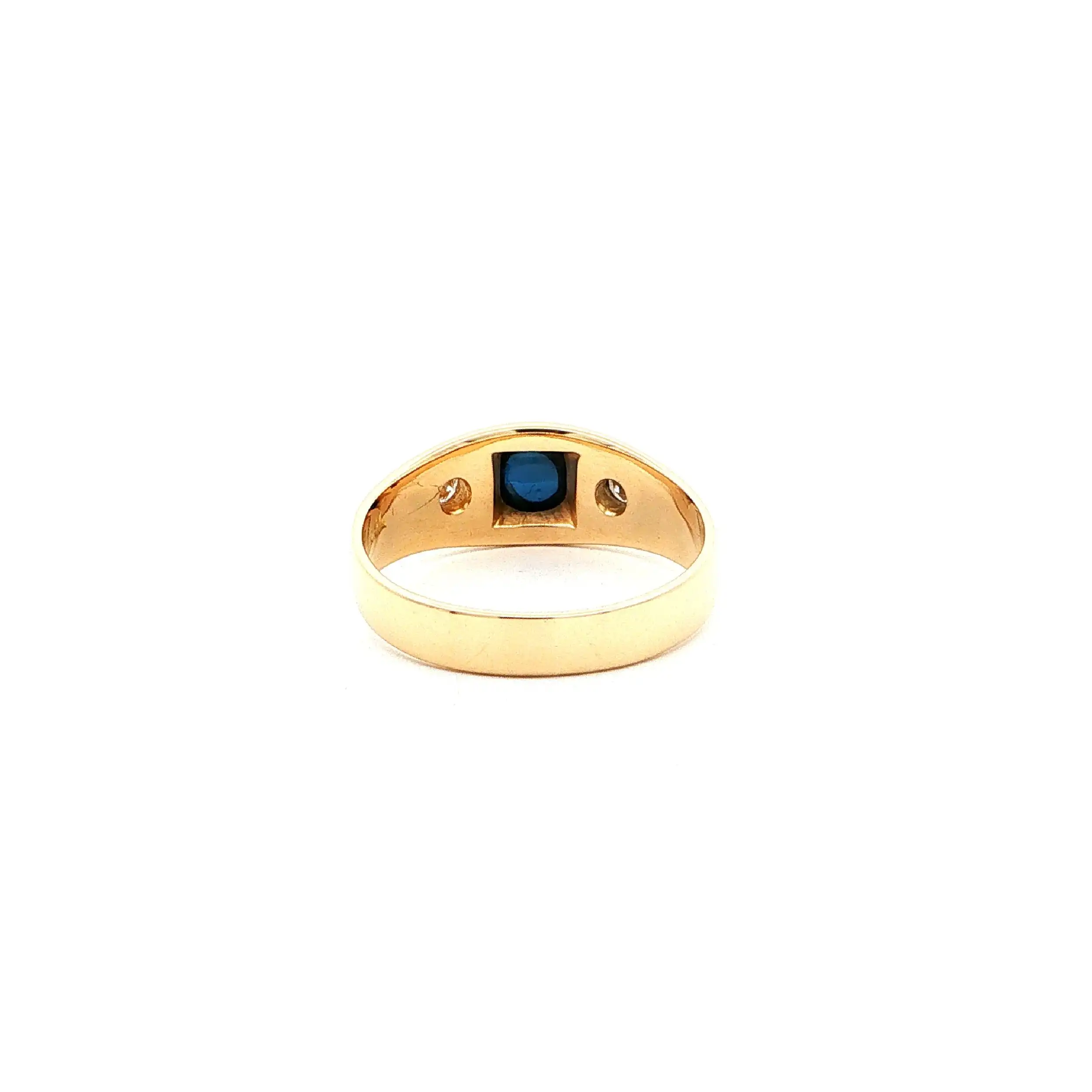 Ring Gelbgold mit Saphir Cabochon & Brillanten