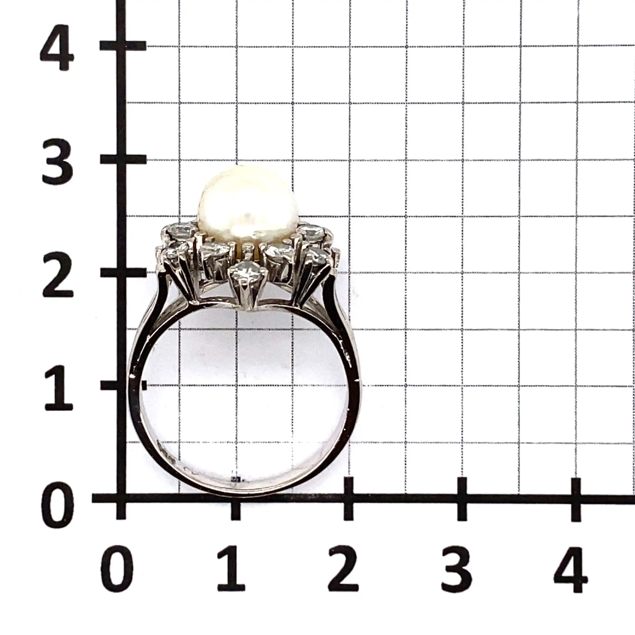 Ring Weißgold mit Perle & Brillanten Ring Weißgold mit Perle & Brillanten
