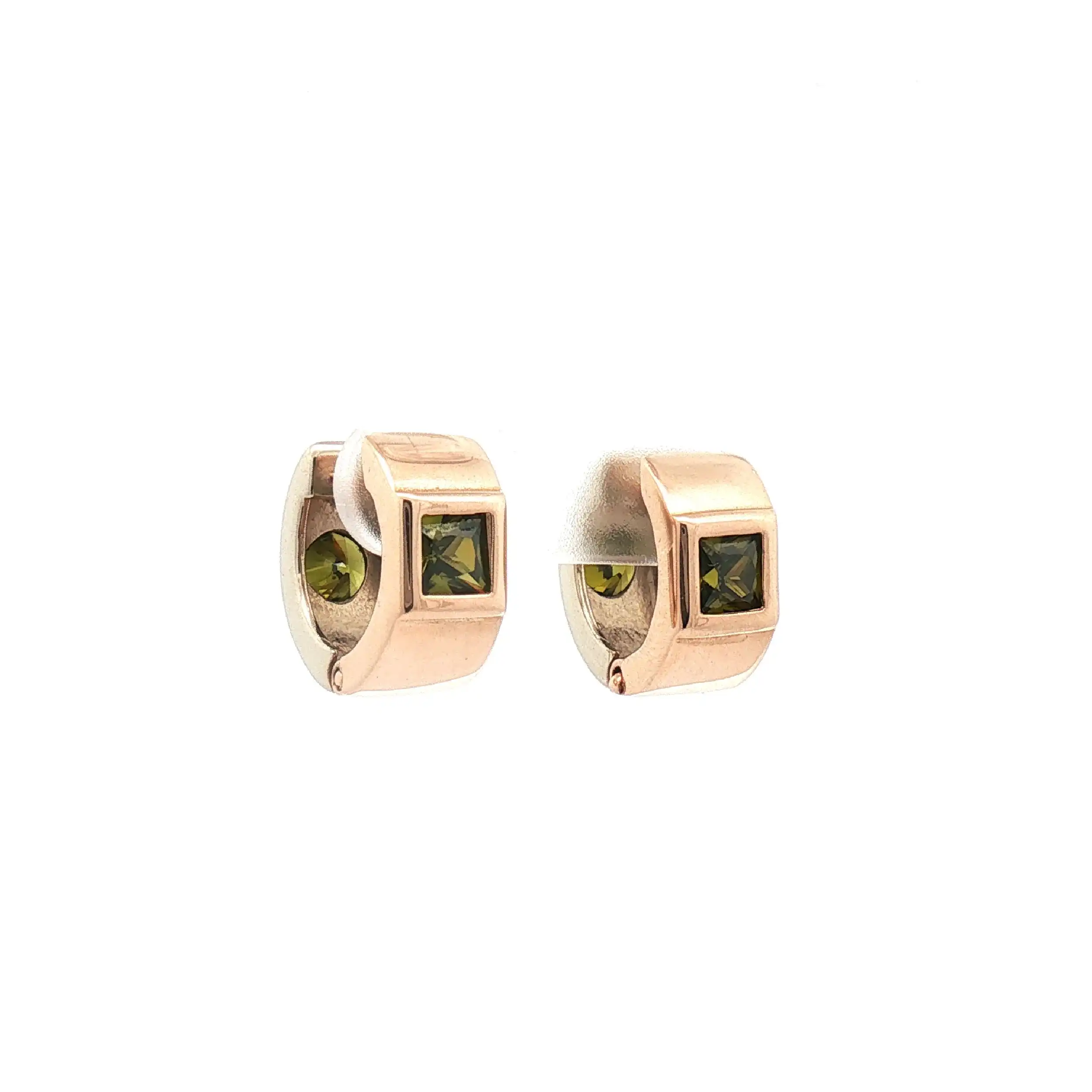 Creolen Bicolor mit Peridot Creolen Bicolor mit Peridot