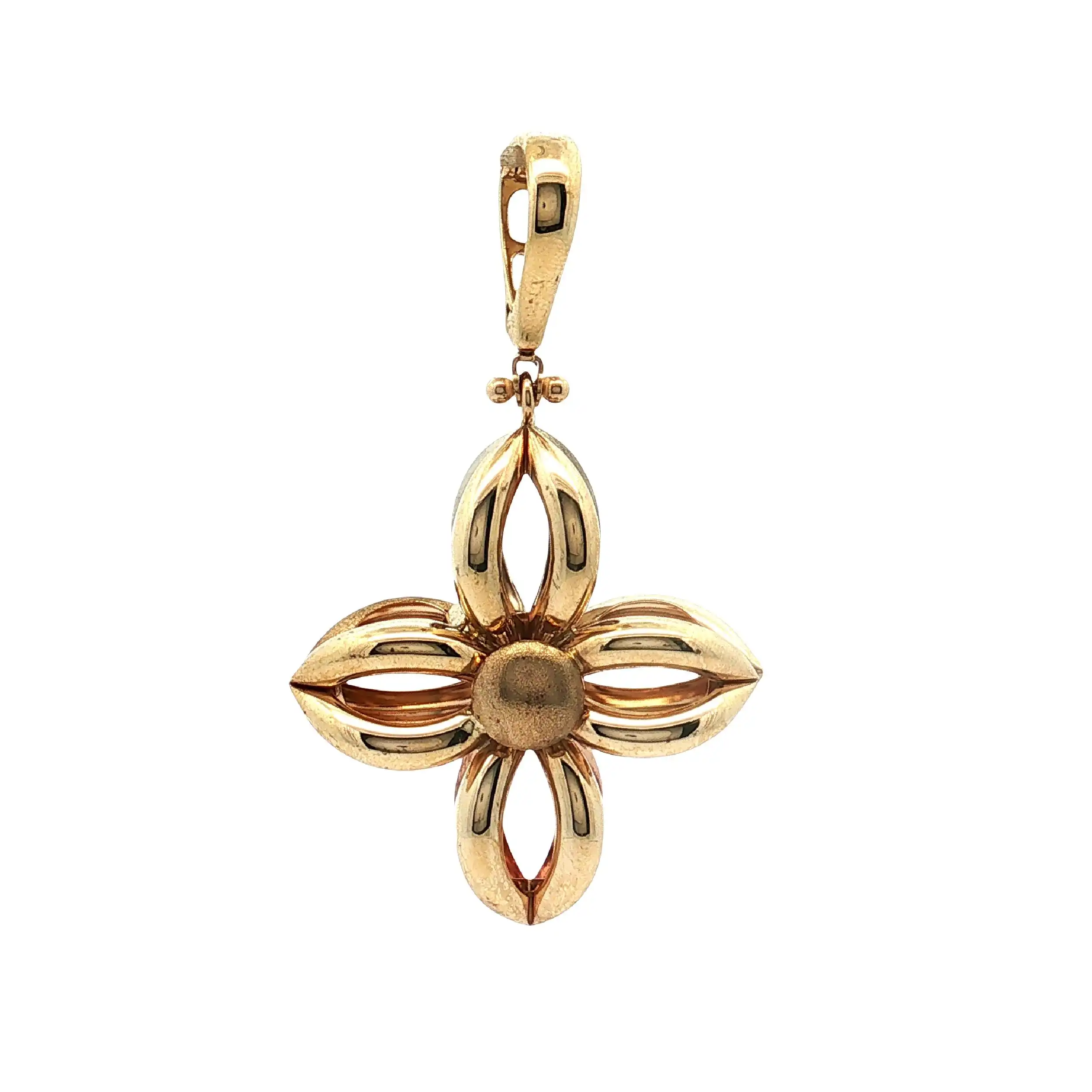 Wende Anhänger Tricolor / Gelbgold