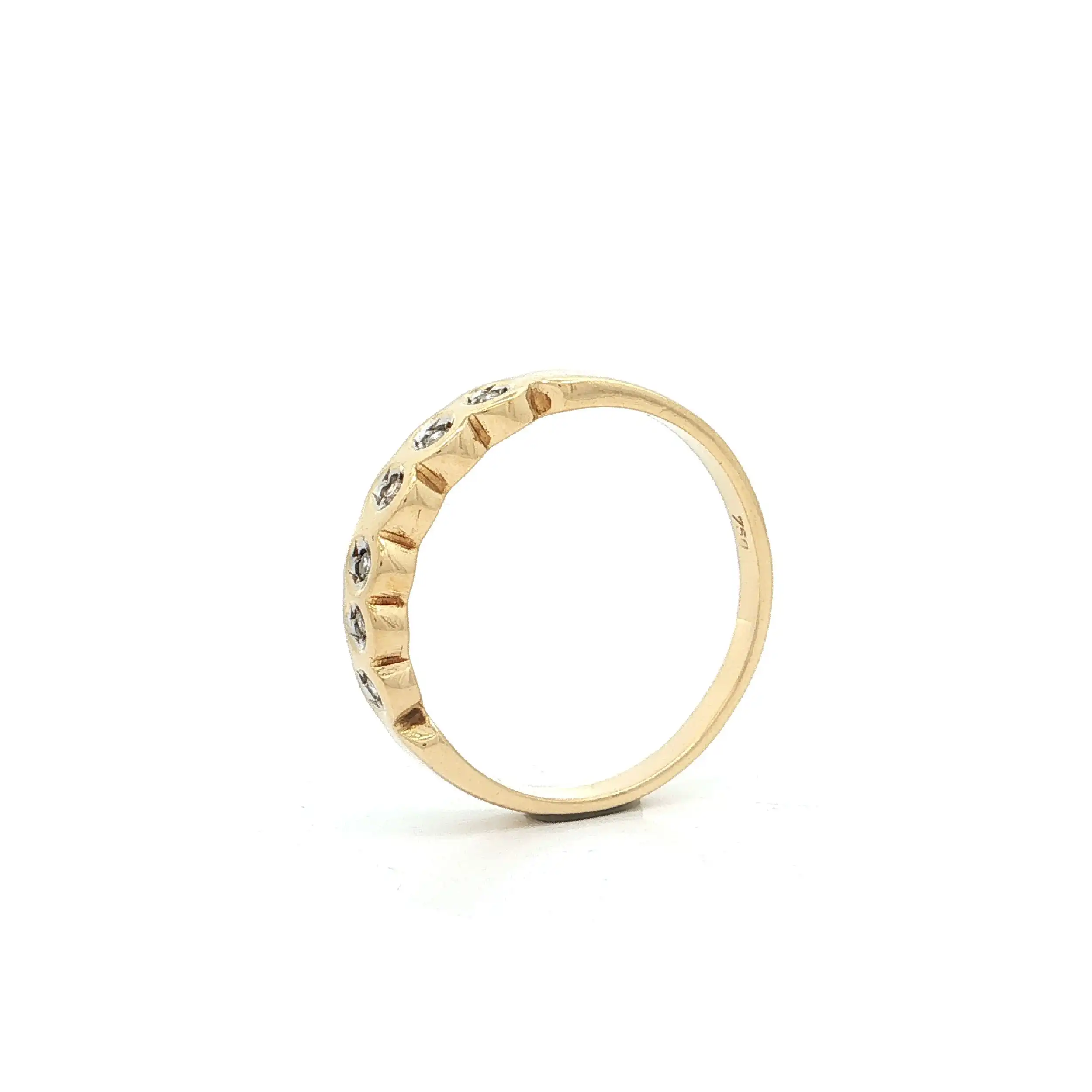 Halbmemoryring Gelbgold mit Diamanten