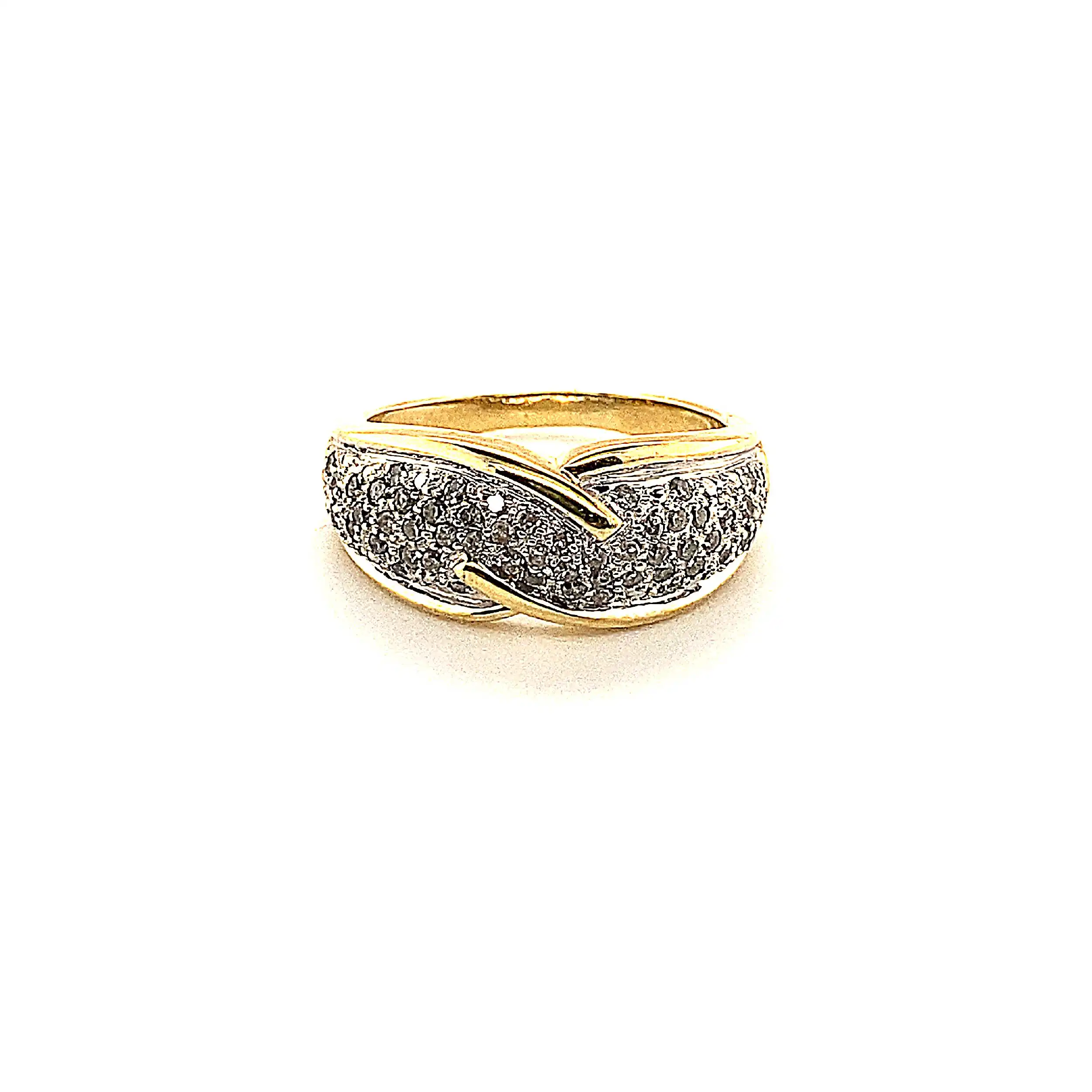 Ring Bicolor mit Diamanten, graviert mit 0,50 ct.