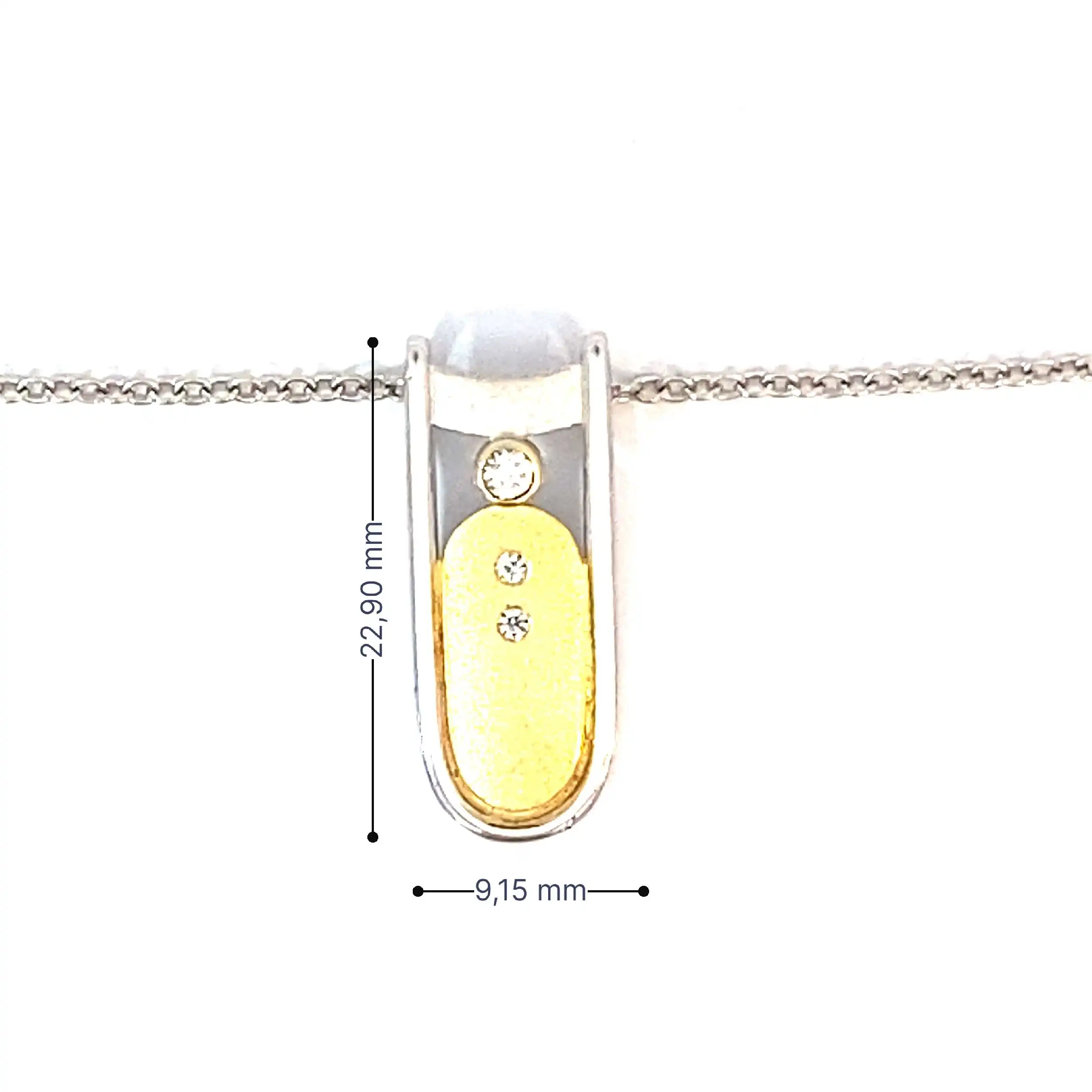 Ankerkette Weißgold mit Anhänger Bicolor mit Zirkonia Ankerkette Weißgold mit Anhänger Bicolor mit Zirkonia