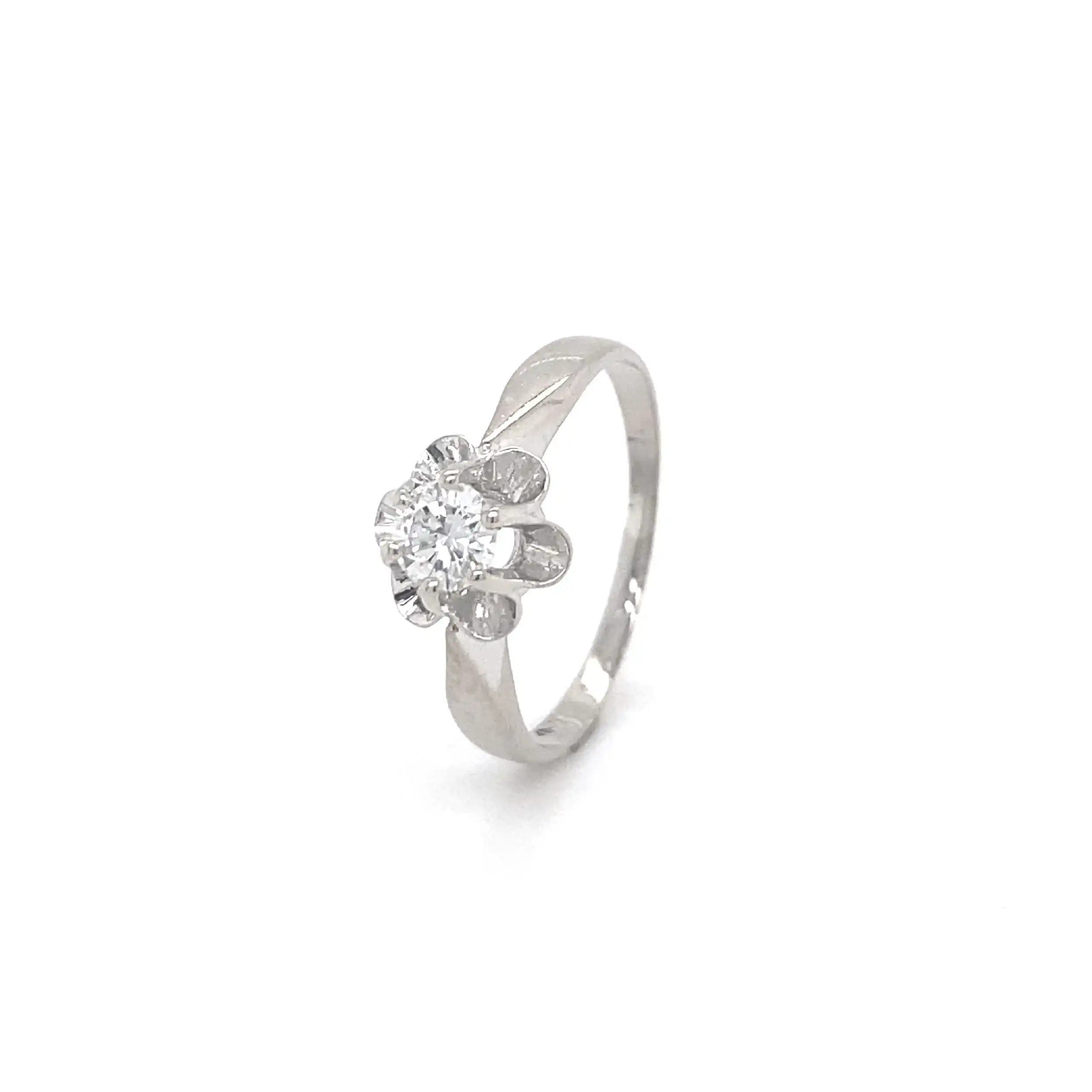 Ring Weißgold mit Brillant, graviert mit 0,30ct Ring Weißgold mit Brillant, graviert mit 0,30ct